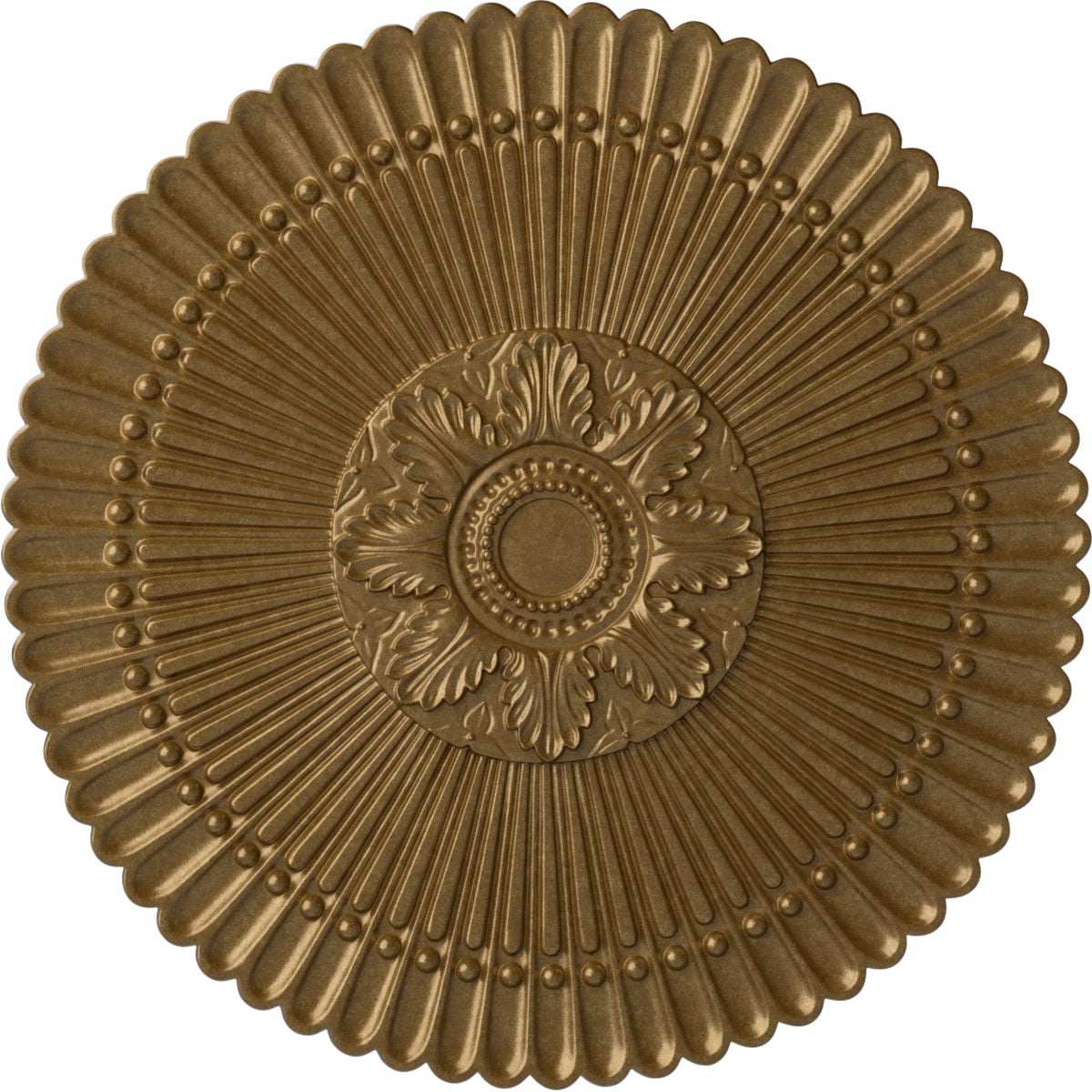 Ekena Millwork CM30NEPAS Nexus 30-in W x 30-in L Painted Pale Gold Polyurethane Whole Ceiling Medallion
