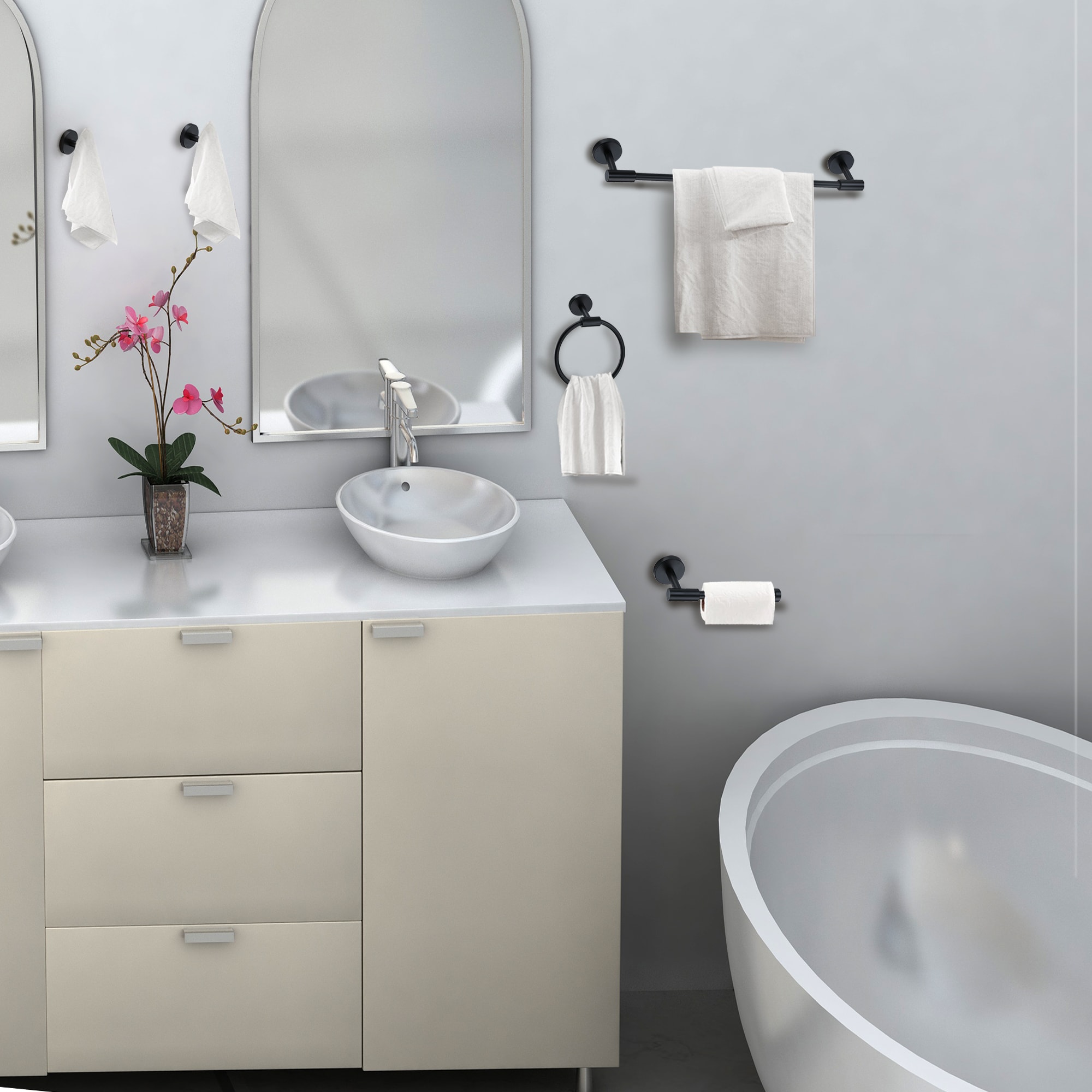 FAYMART LIGHTING FLB16918-TB-BK Decorative-Bath-Hardware-Kits - View #7