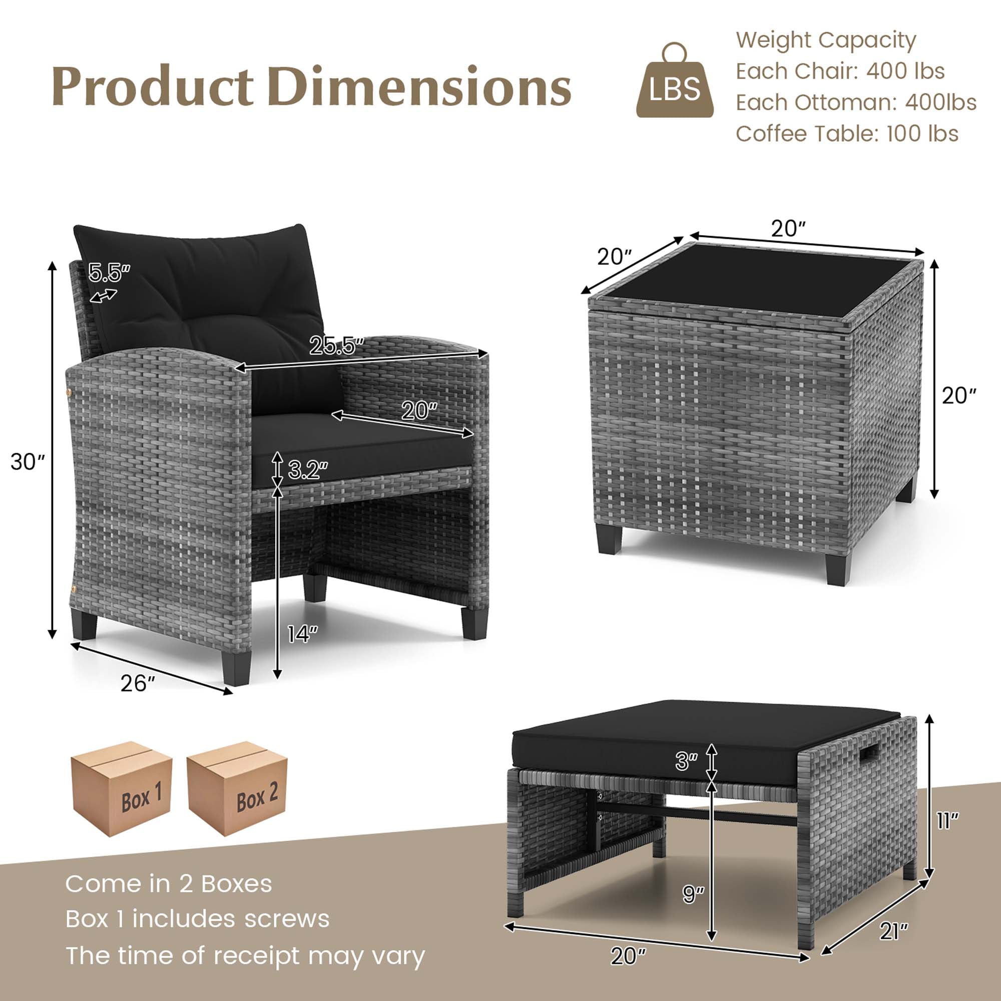 Costway HCST01676 Patio-Conversation-Sets - View #2