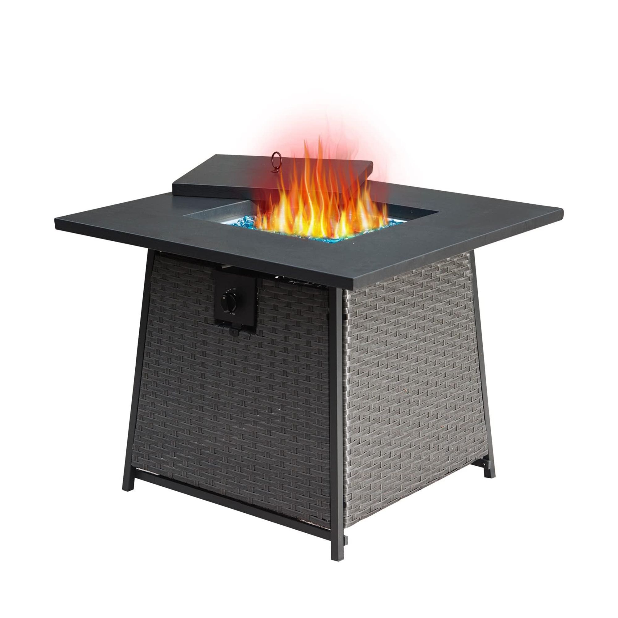 Miki Shinly CPL-3378-01MI 28-in W Dark Gray Steel Square Natural gas Fire pit