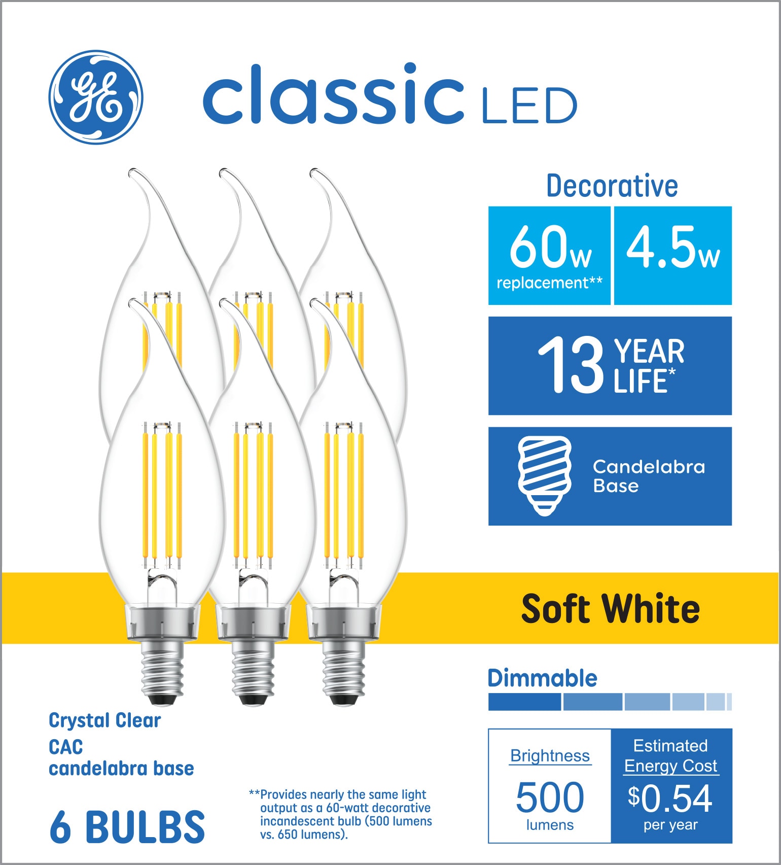 Bulbs - 60W soft white - 2 pack - 60A - GE Appliances
