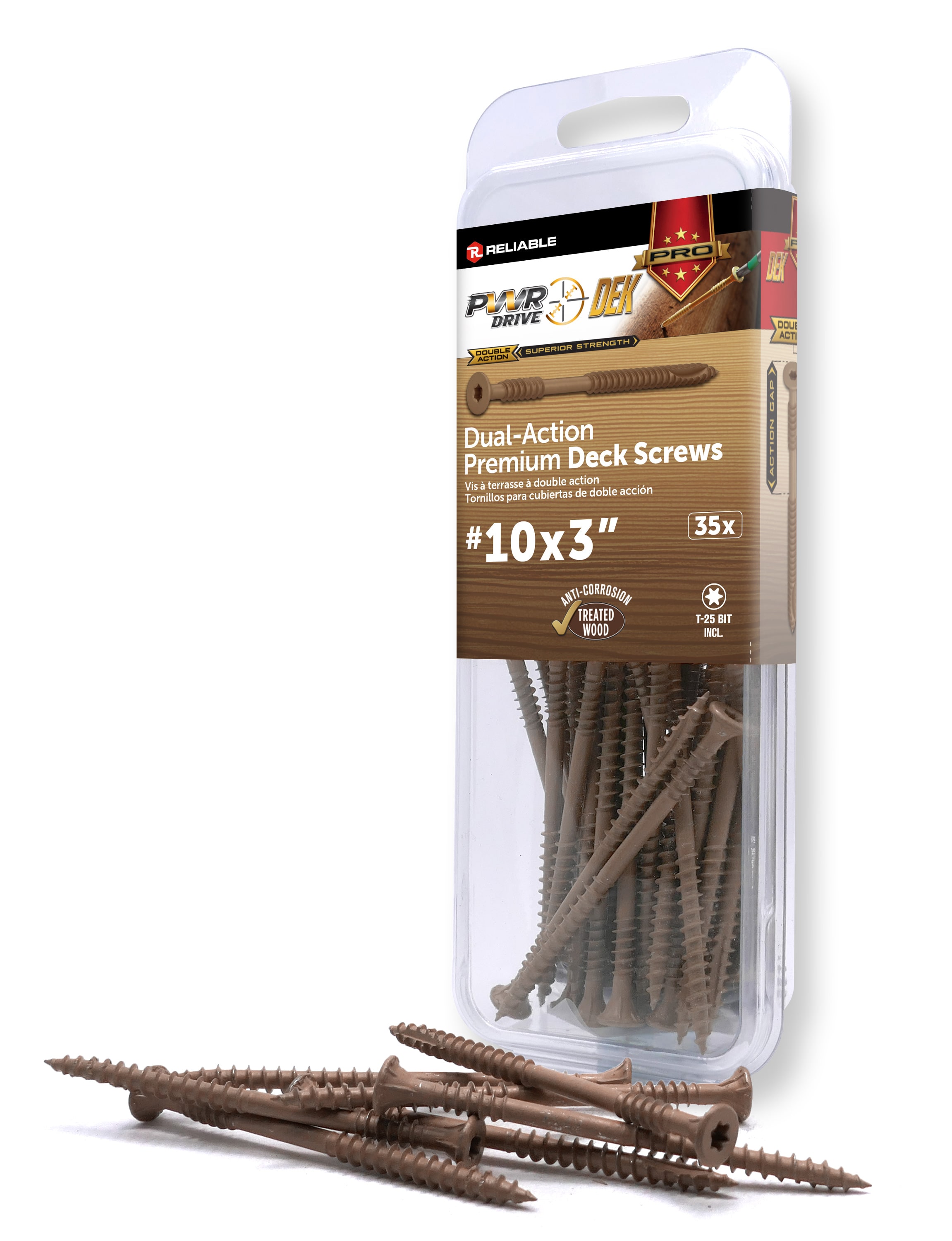 PWR DRIVE Reliable #10 x 3-in Wood to wood Deck Screws 35 -Per Box