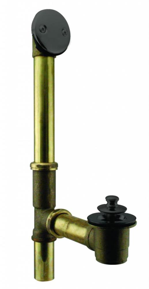 WESTBRASS D321-62 Twist and Close Bath Waste- 14 In. Make-up, 17 Ga. Tubing In Powder Coated Flat Black
