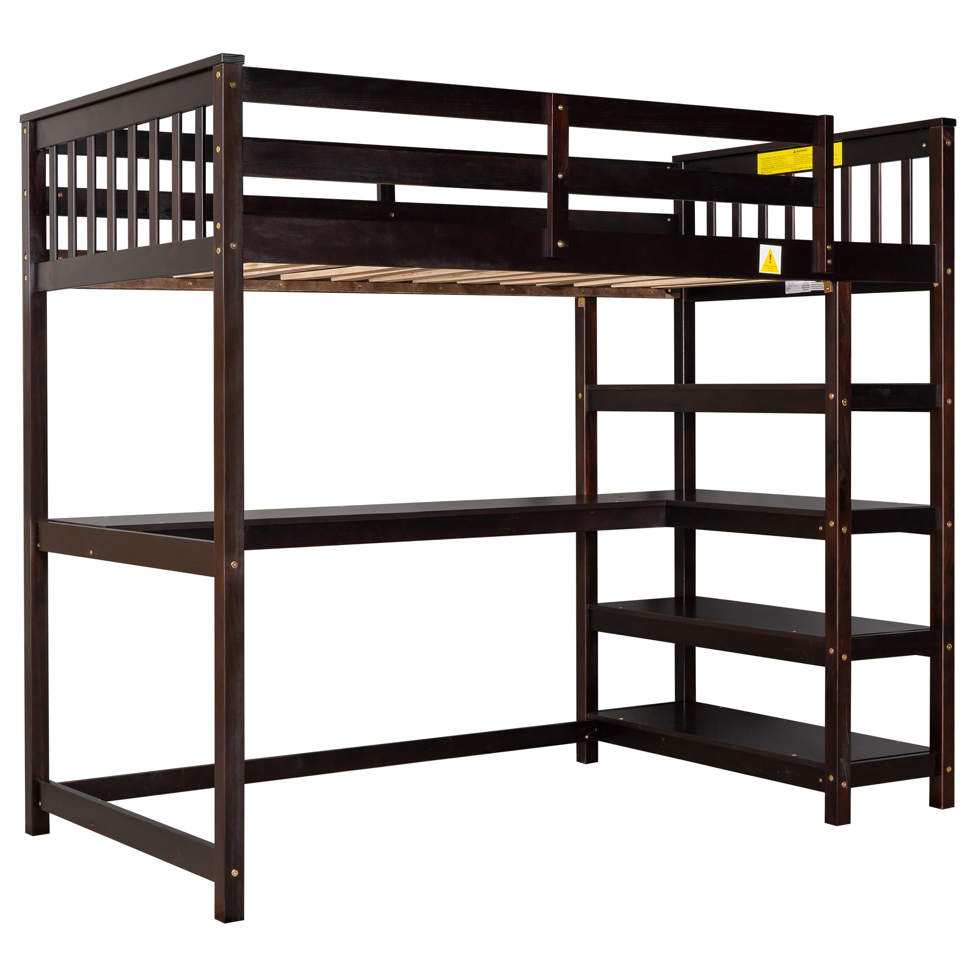 Sumyeg Wooden twin size loft bed Gray Twin Loft Bunk Bed in the Bunk ...