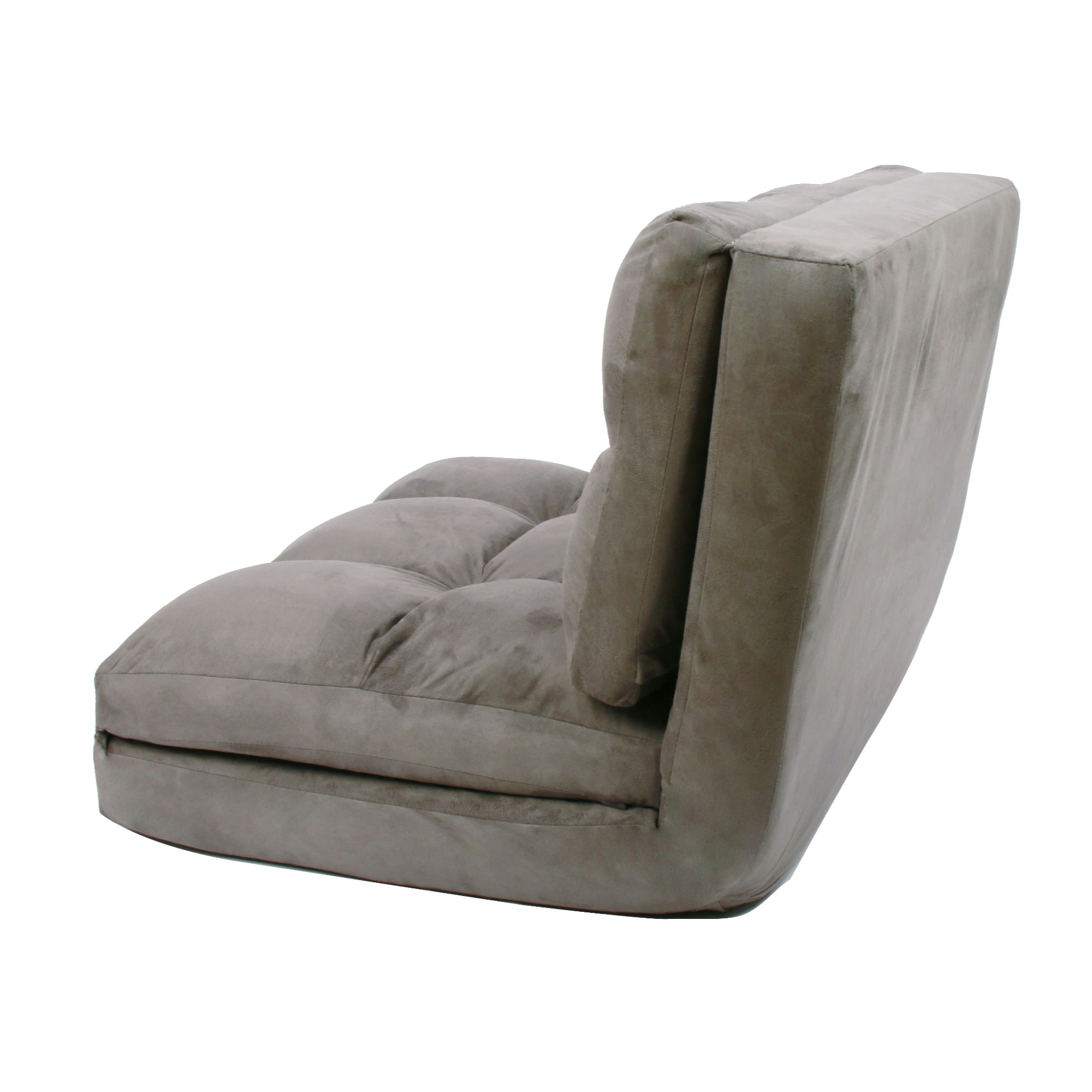 Loungie Contemporary Gray Microsuede Bean Bag Chair with Foam