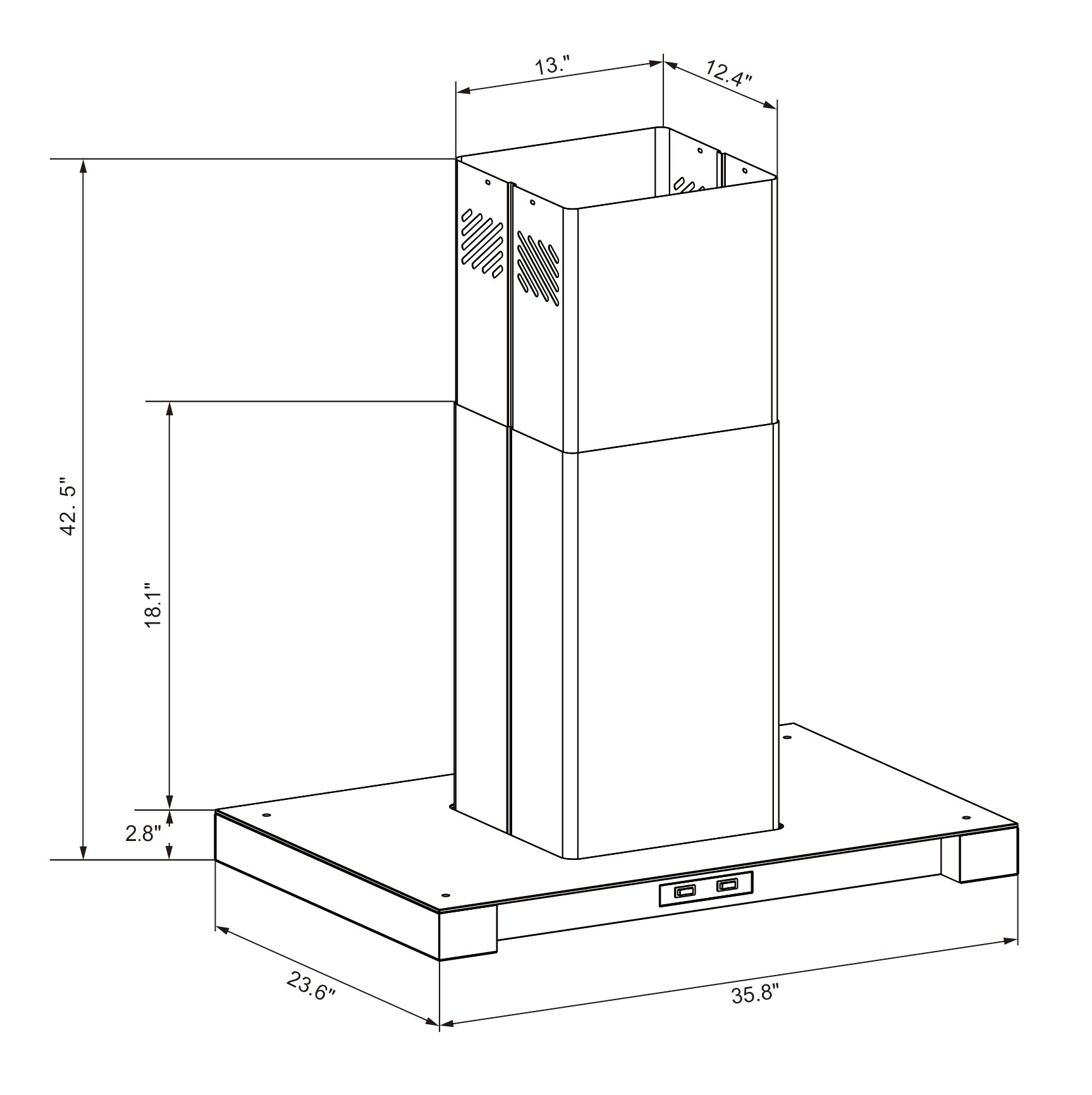 Winflo LRI55C36DR Island-Range-Hoods - View #7