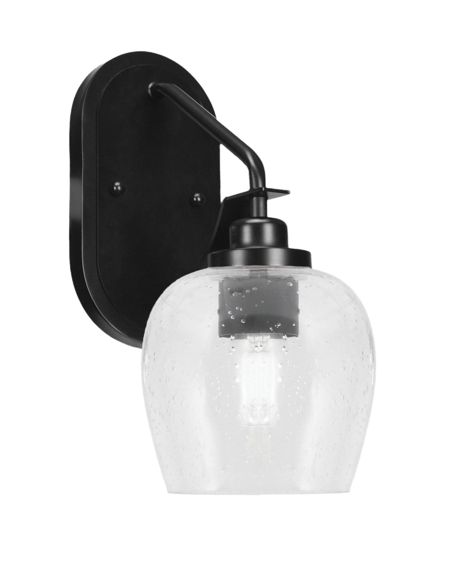 Toltec Odyssey - 1 Light Wall Sconce-13.5 Inches Tall and 6 Inches Wide-Matte Black Finish-Clear Bubble Glass Color