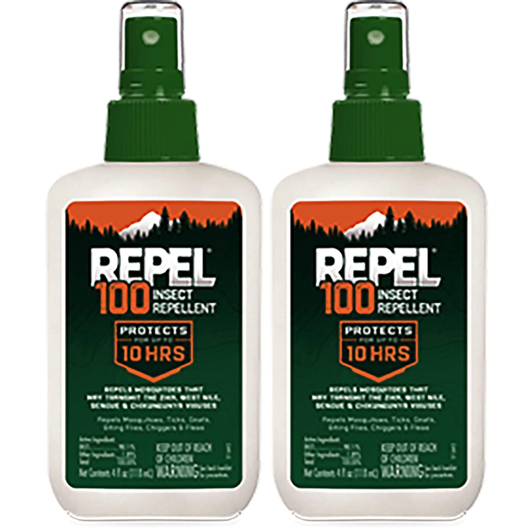 Repel  100 Insect lent Pump Spray 4oz for Mosquitoes Ticks Gnats (2-Pack)