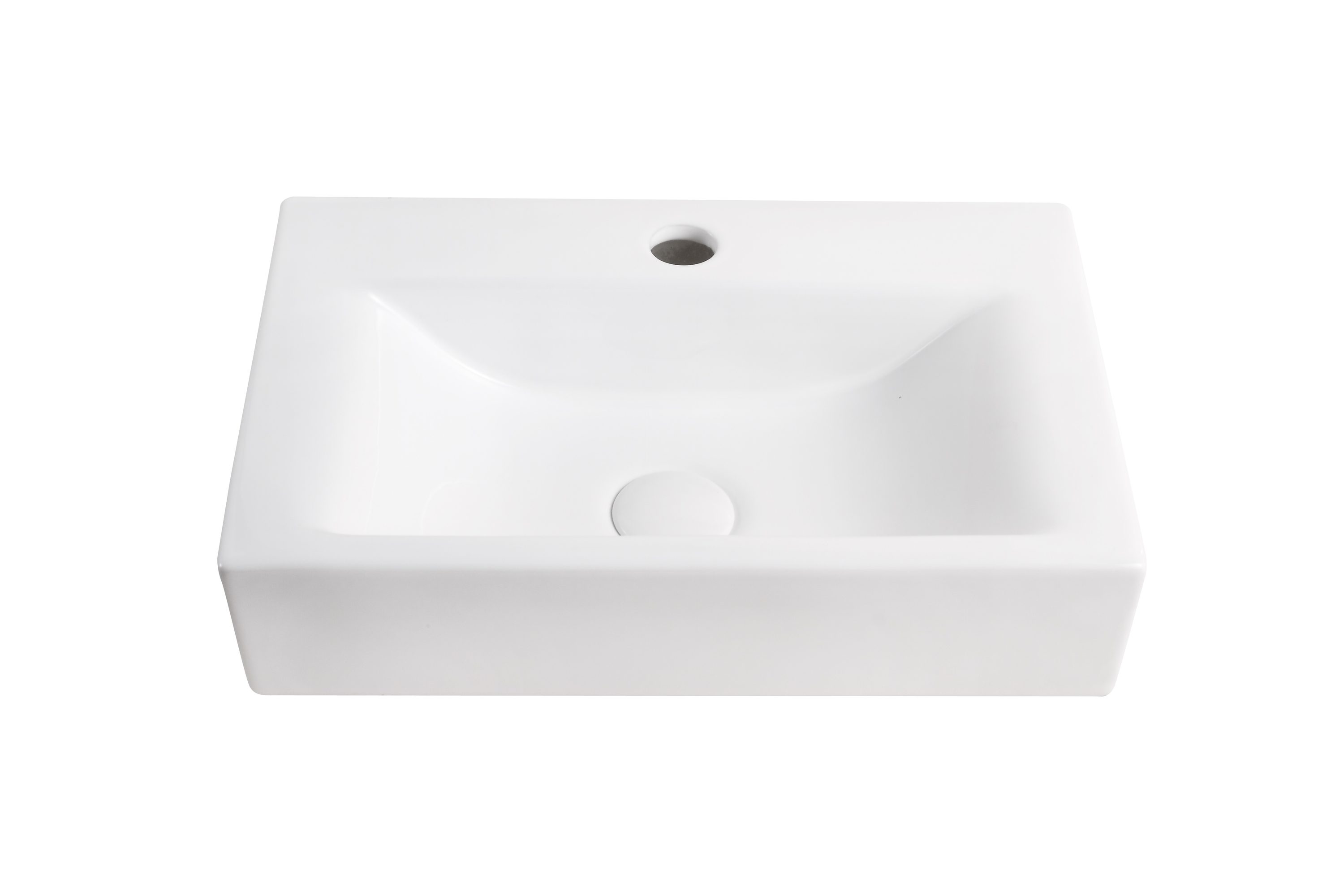 Elanti Porcelain Wall-mount Rectangular Modern White Bathroom Sink (18 ...