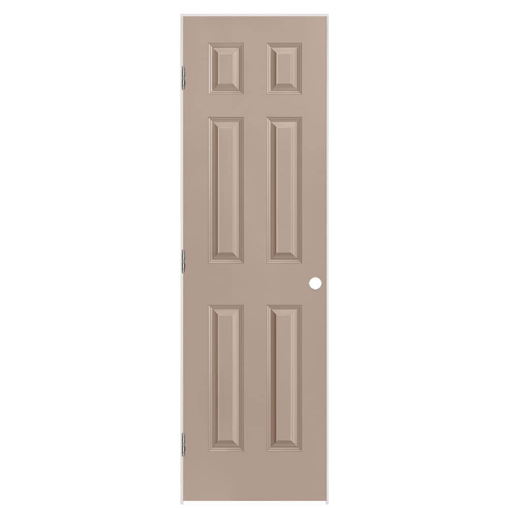 Masonite 1317367 24-in x 80-in Sandpiper Solid core 6-panel Left hand Smooth Prefinished Molded composite Flat Jamb Single Prehung Interior Door
