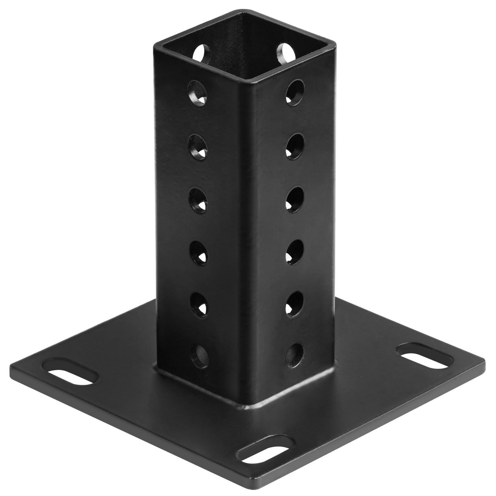 Phyfalip  Black Square Sign Post Anchor Base Fits 2 x 2 Sign Post Surface Mount Flange Base 1 Pack durable home and garden accessory designed for