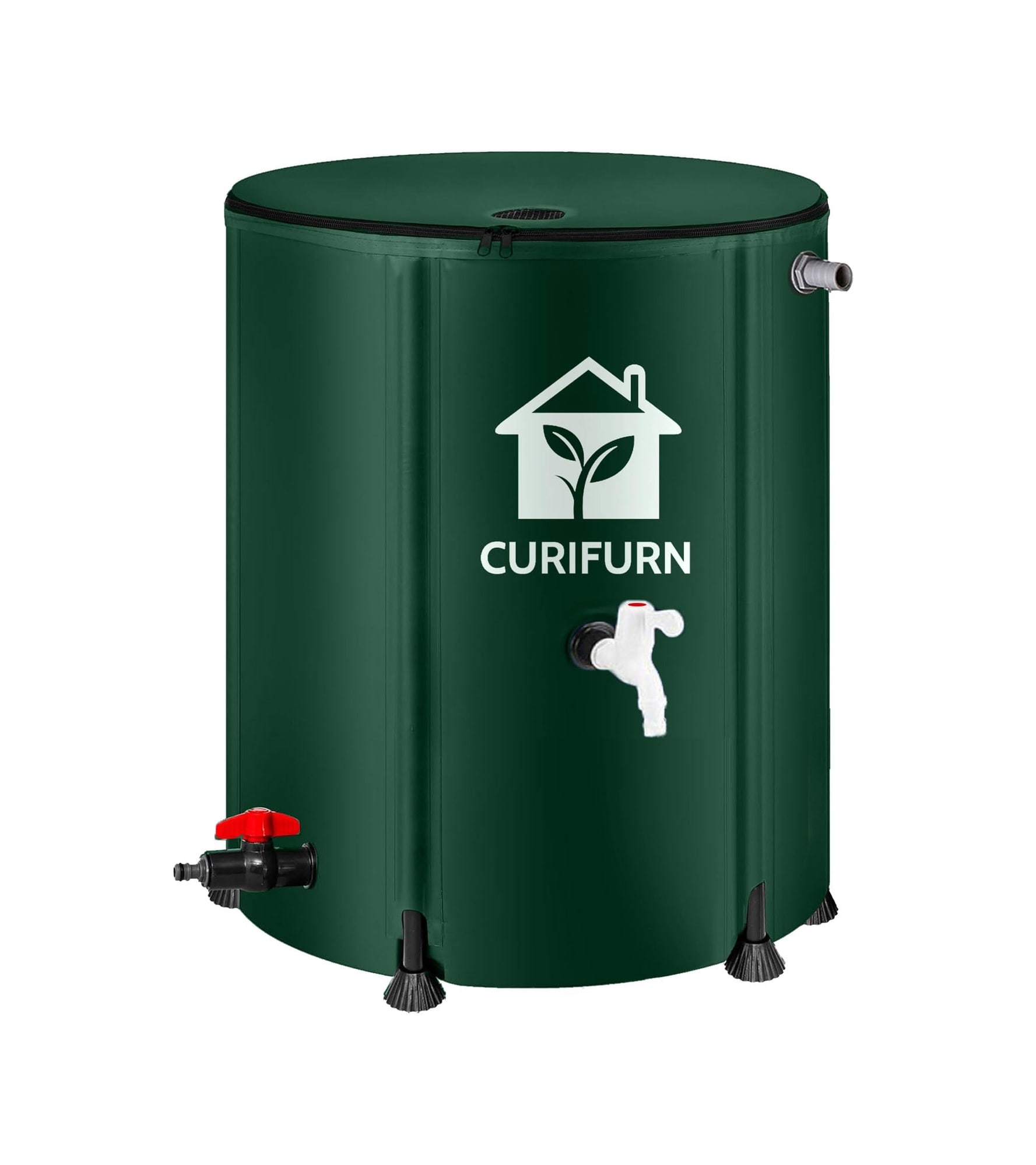 Misopily  53 Gallon Collapsible Rain Water Barrel with Reinforced Liner Thickened Legs Filter Spigot Overflow Kit UV Resistant for Outdoor Use 1 Piece