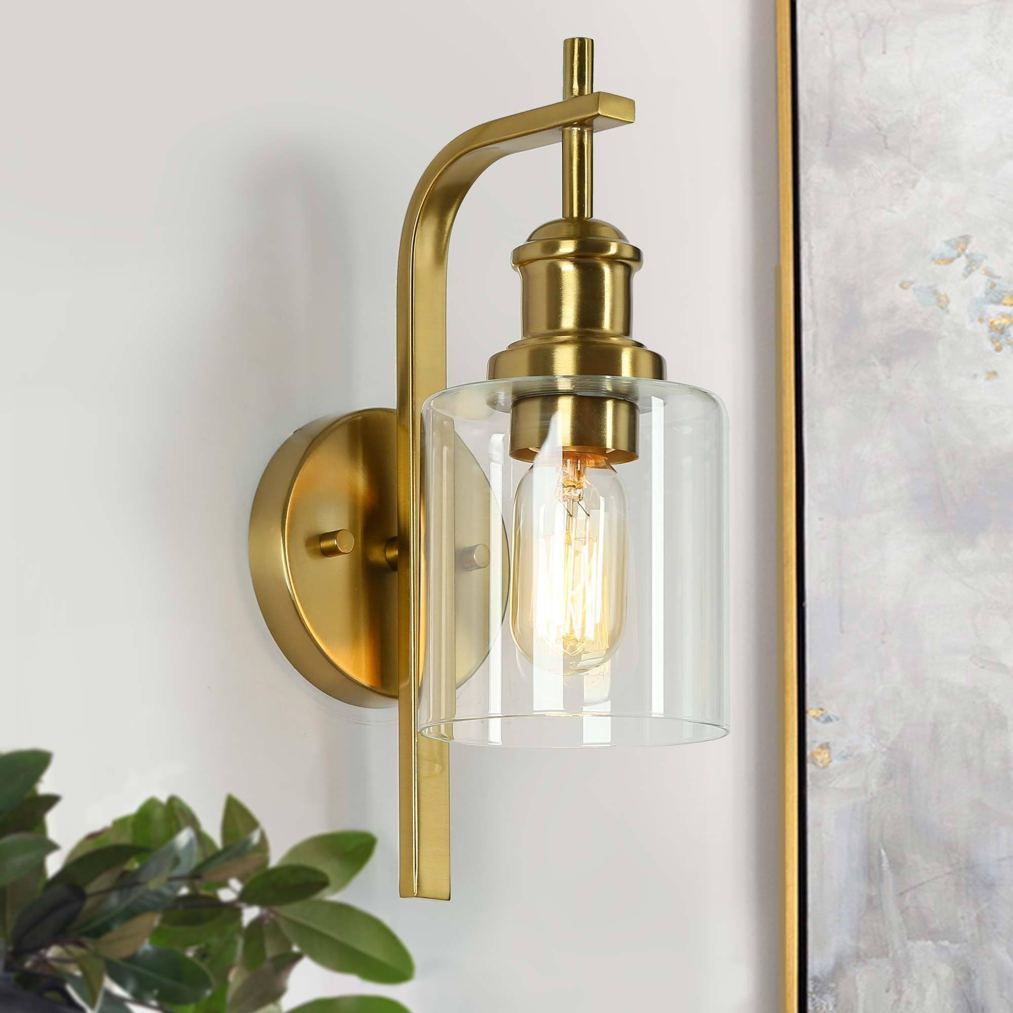 ZEVNI L3IAMJEAW4566S37 Beecher 4.5-in W 1 -Light Polished Brass Wall Sconce