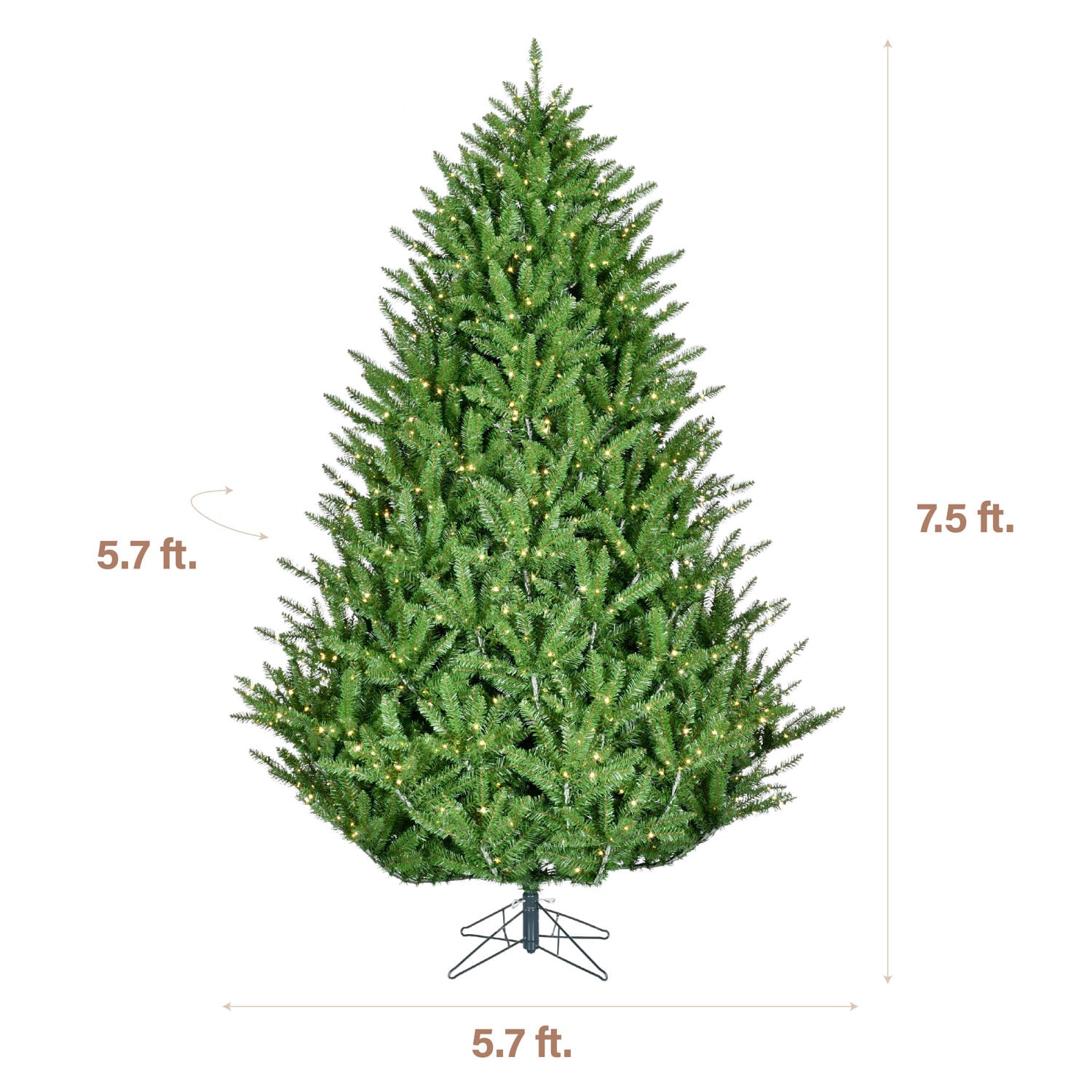 Fraser Hill Farm 7.5-ft Centerville Pine Artificial Christmas Tree with ...
