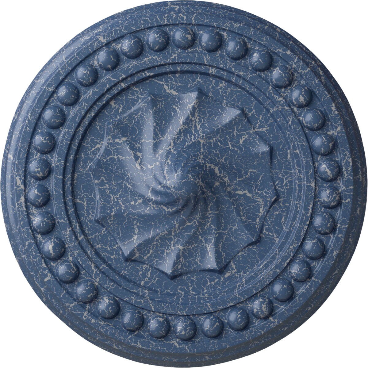 Ekena Millwork CM15FOAMC Foster Shell 15.75-in W x 15.75-in L Painted Americana Crackle Polyurethane Whole Ceiling Medallion