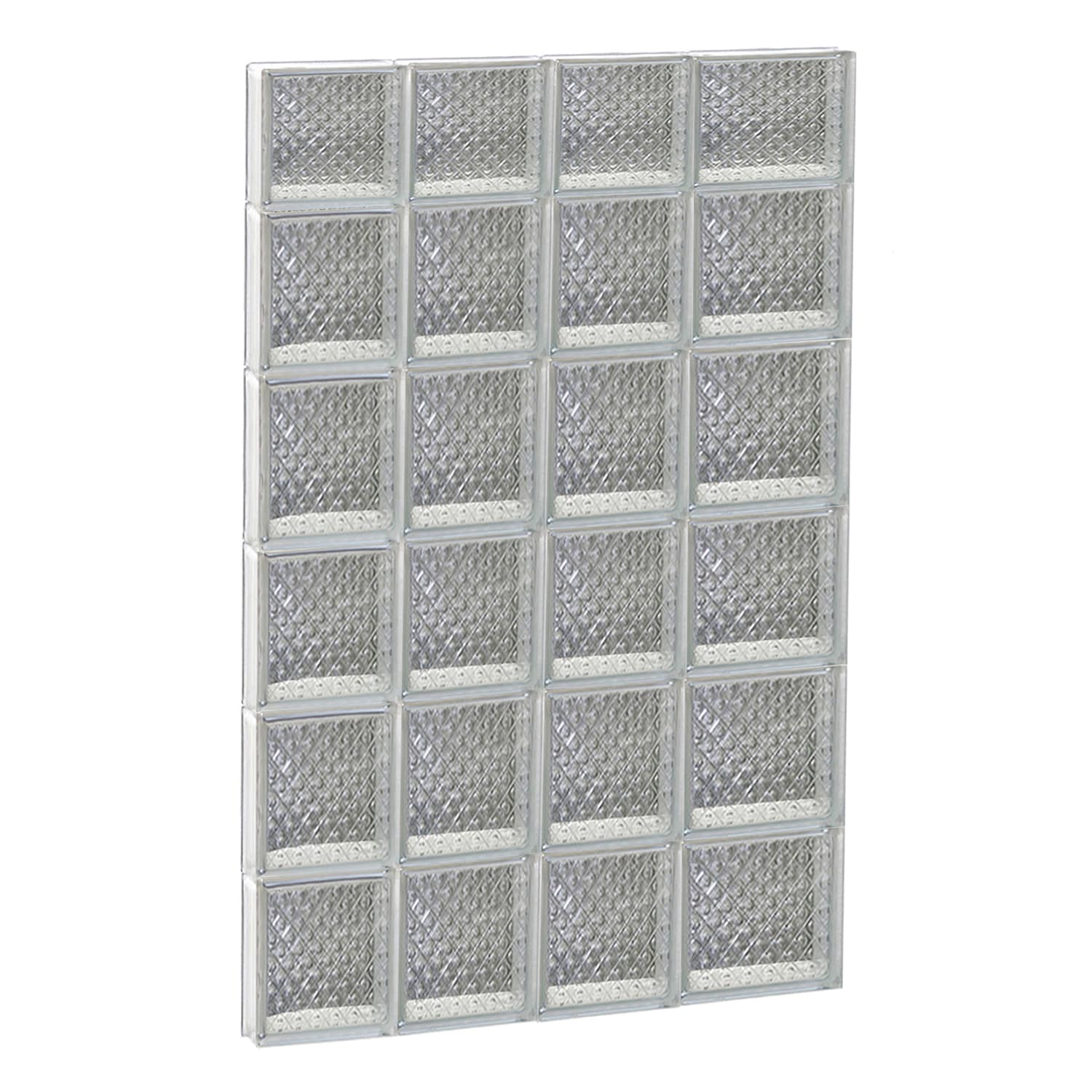 REDI2SET S2646DP Diamond Glass 25-in x 44-1/2-in Frameless Replacement Glass Block Window