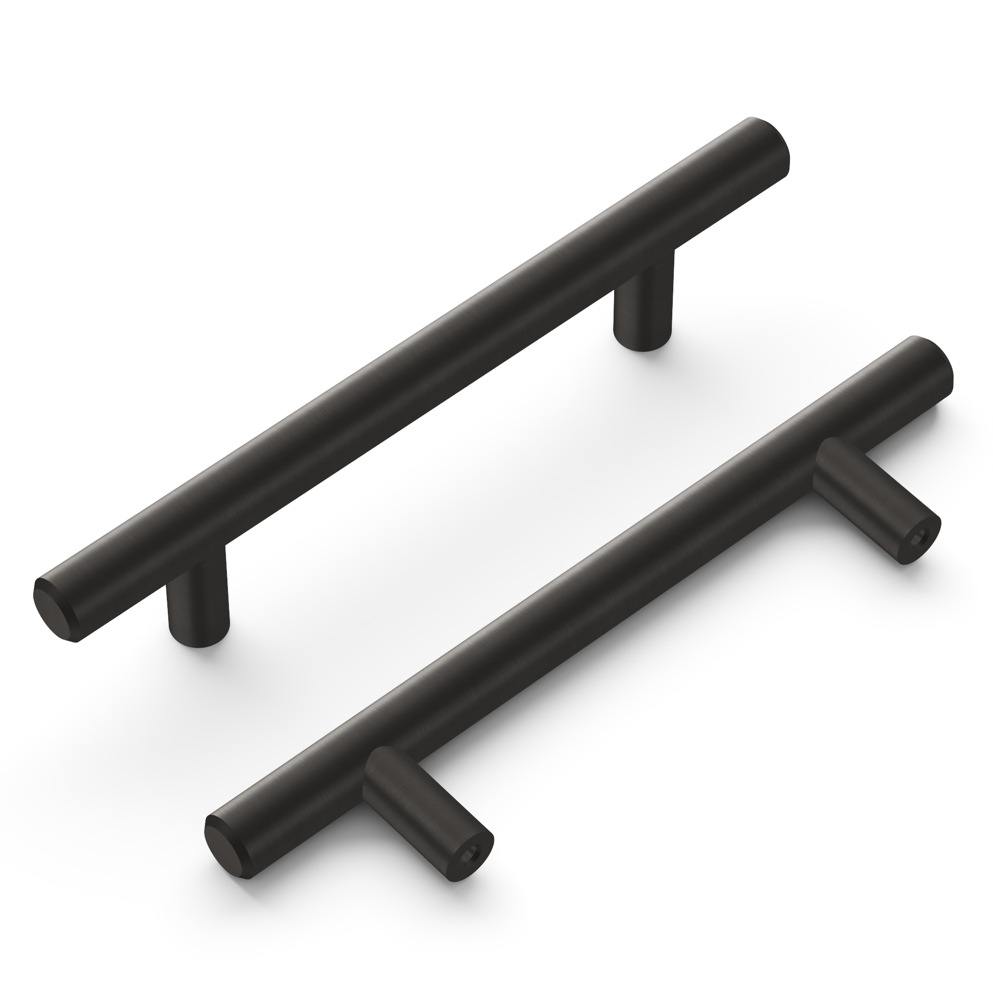 Hickory Hardware HH075594-BBLN-10B Bar Pulls 3-3/4-in , 96mm Center to Center Brushed Black Nickel Cylindrical Bar 10 -Pack