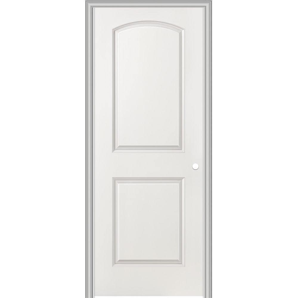 RELIABILT 30-in x 80-in 2-panel Round Top Hollow Core Primed Molded Composite Right Hand Inswing Single Prehung Interior Door in Off-White | 56190