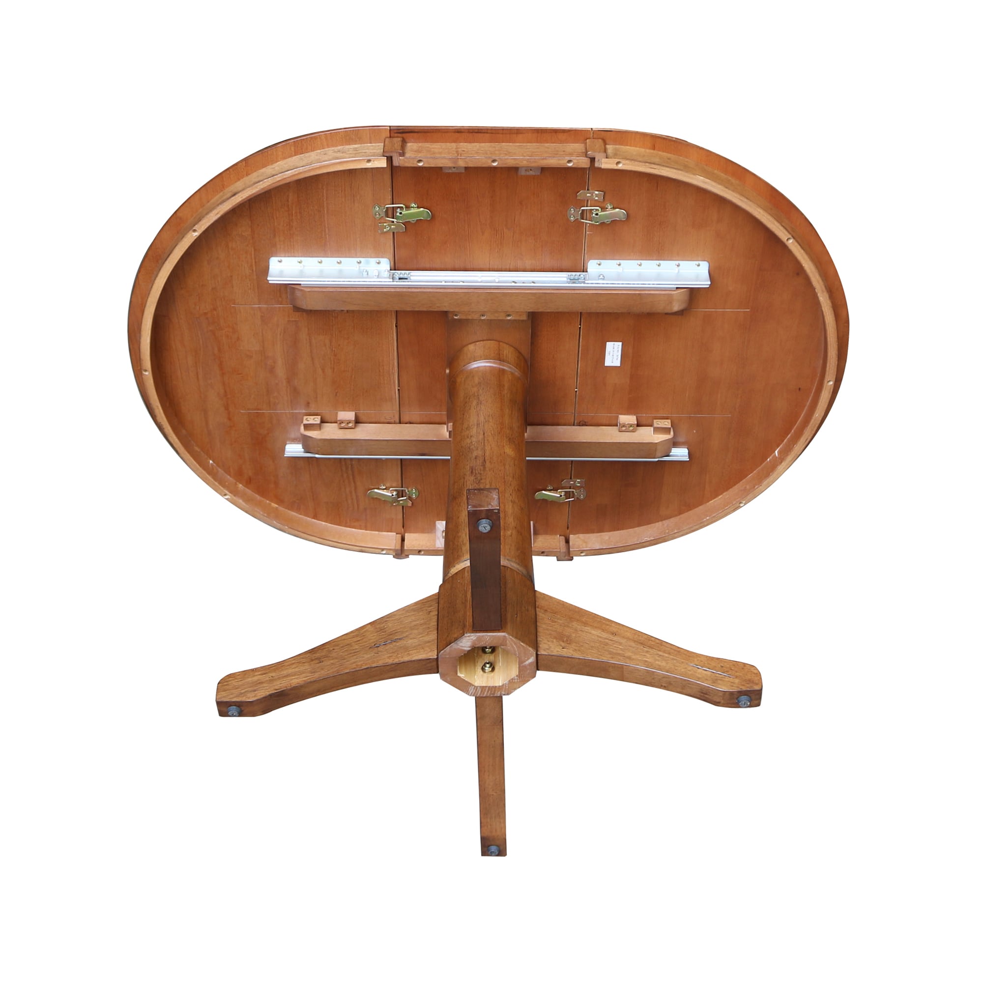 Eco-Friendly Distressed Oak Round Extendable Counter Table