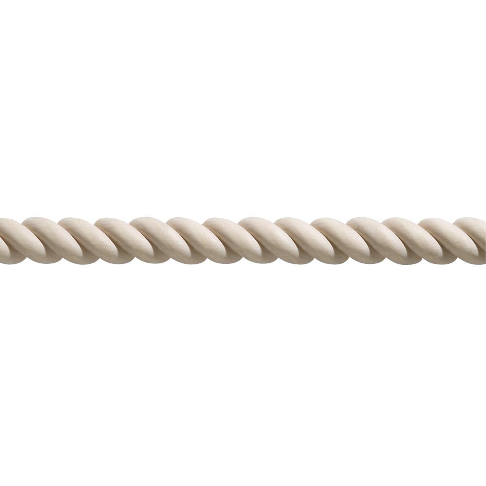 Ornamental Mouldings 1-1/16-in x 8-ft White hardwood Unfinished Wood Rope 2027/2 Chair rail Moulding