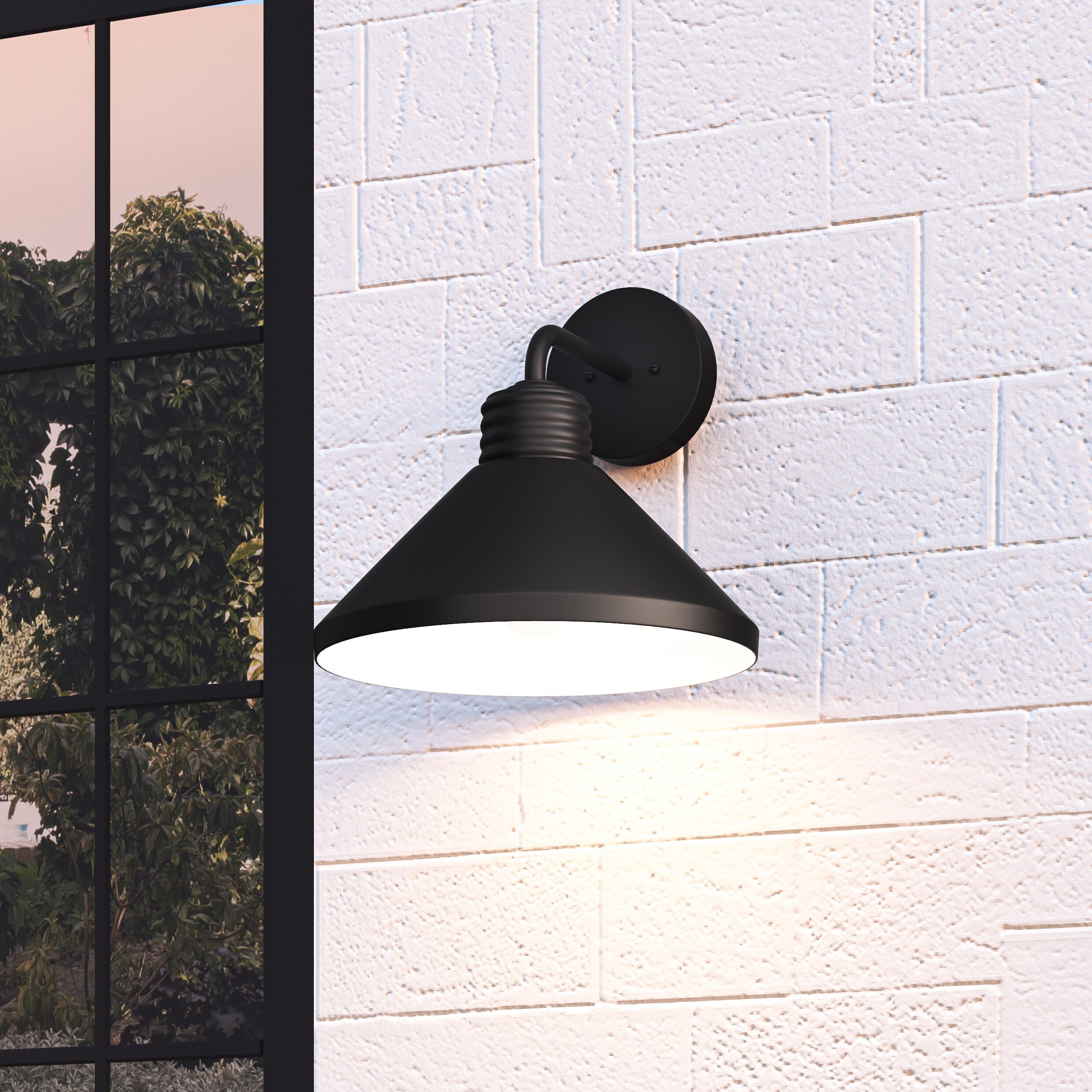 Quoizel REN8411MBK Rencher 1 -Light 10.5-in H Matte Black Hardwired Outdoor Wall Light