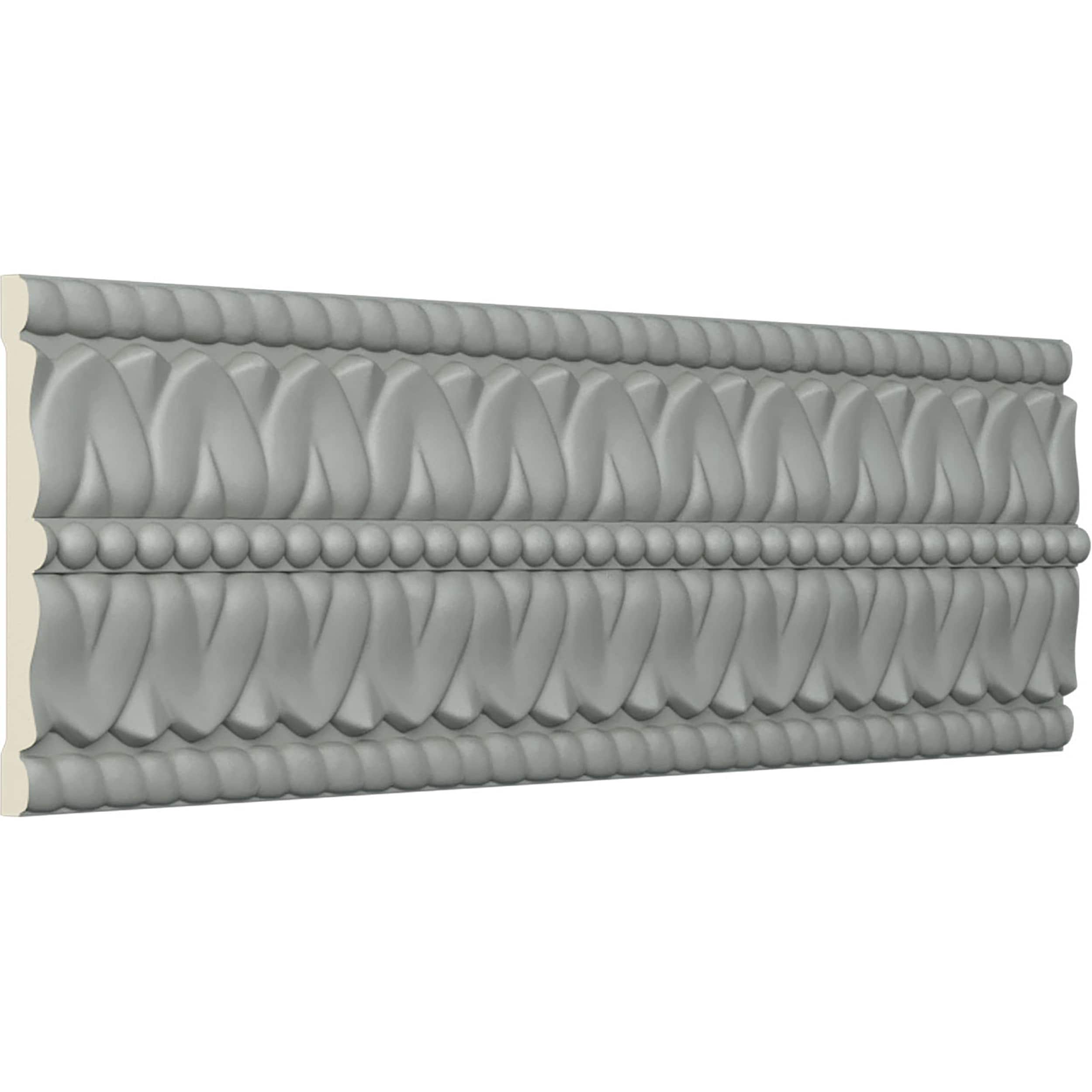 Primed White Polyurethane Leaf and Dart Crown Moulding Set