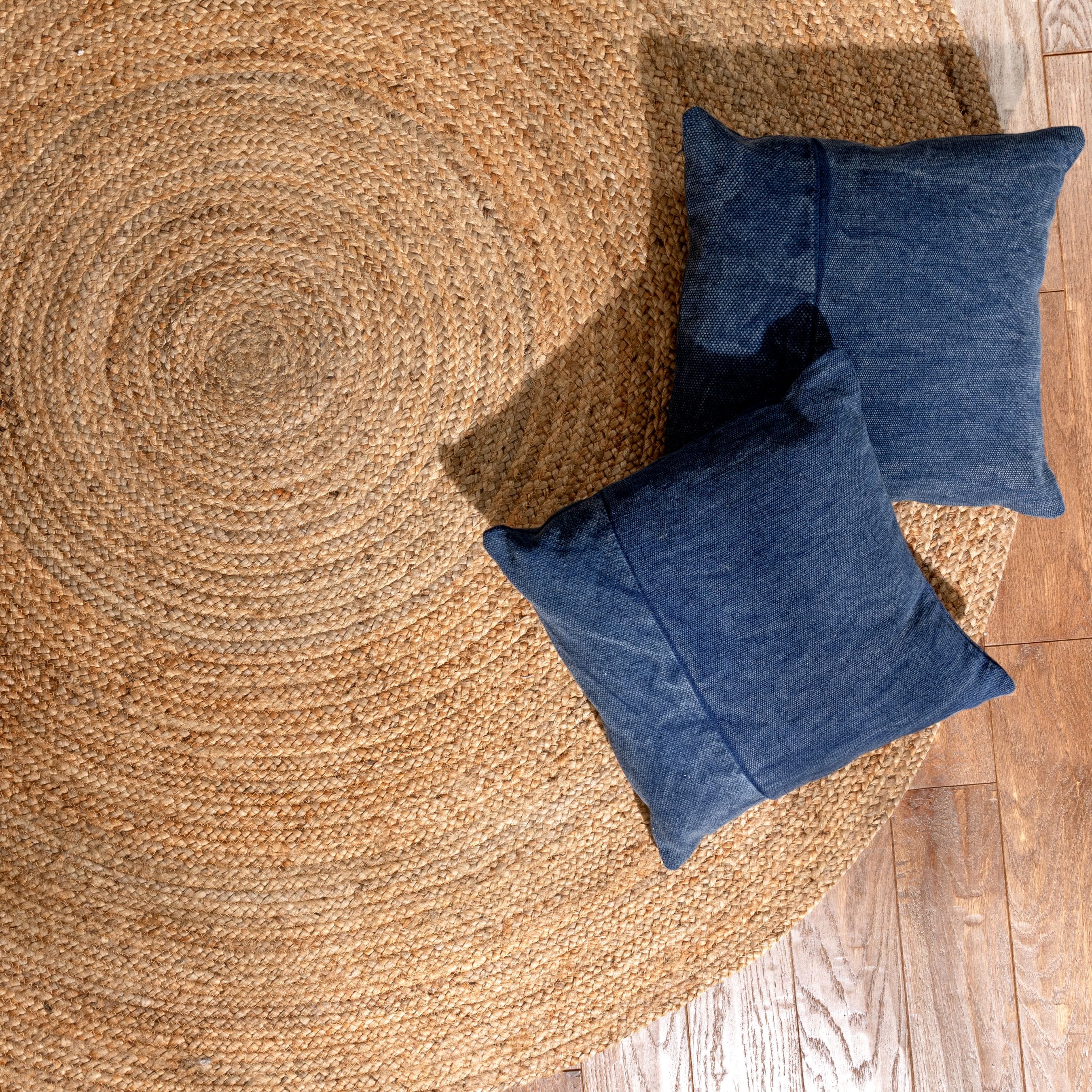 Brielle Natural Jute 4' Round Hand-Braided Rug