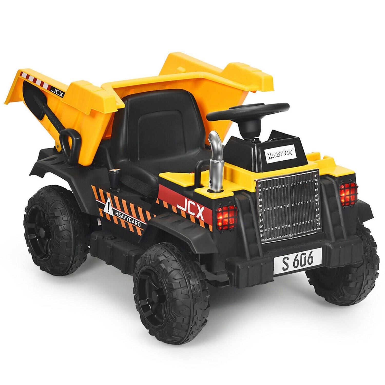 Costway - 12V Battery Kids Ride On Dump Truck RC Construction Tractor with Electric Bucket and E...