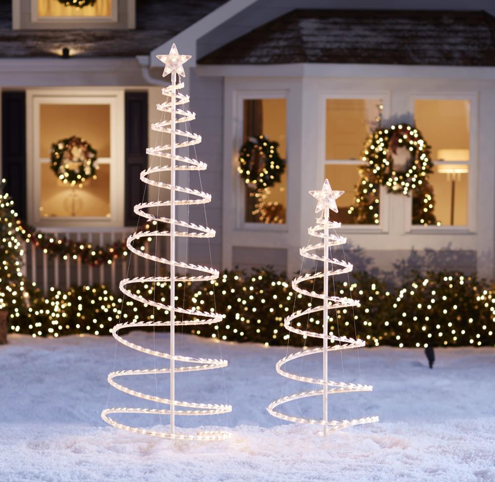 Holiday Living 2-Pack 48-in Tree with White Incandescent Lights at ...
