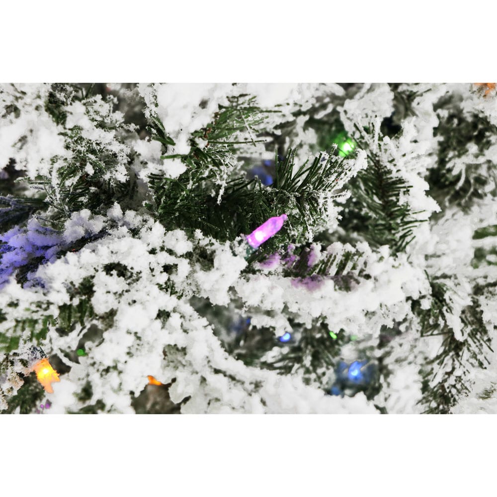 7.5 ft White Pine Artificial Christmas Tree with Multicolor LED Lights