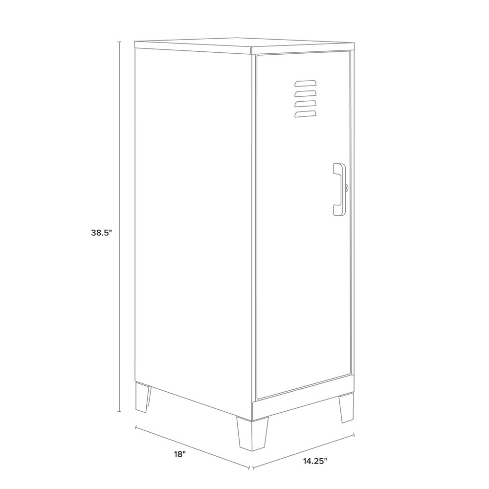 Black 42.5" High Metal Storage Locker Cabinet with 3 Shelves