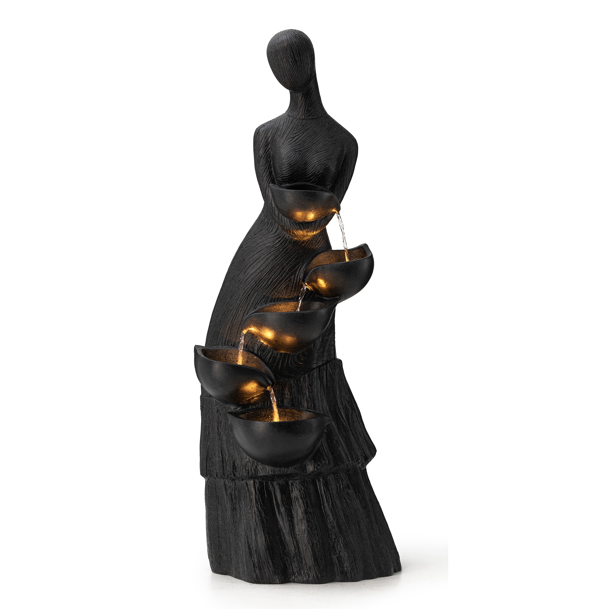 Glitzhome 2007300100 39.75-in H Resin Electric Powered Outdoor Fountain Statue Pump Included
