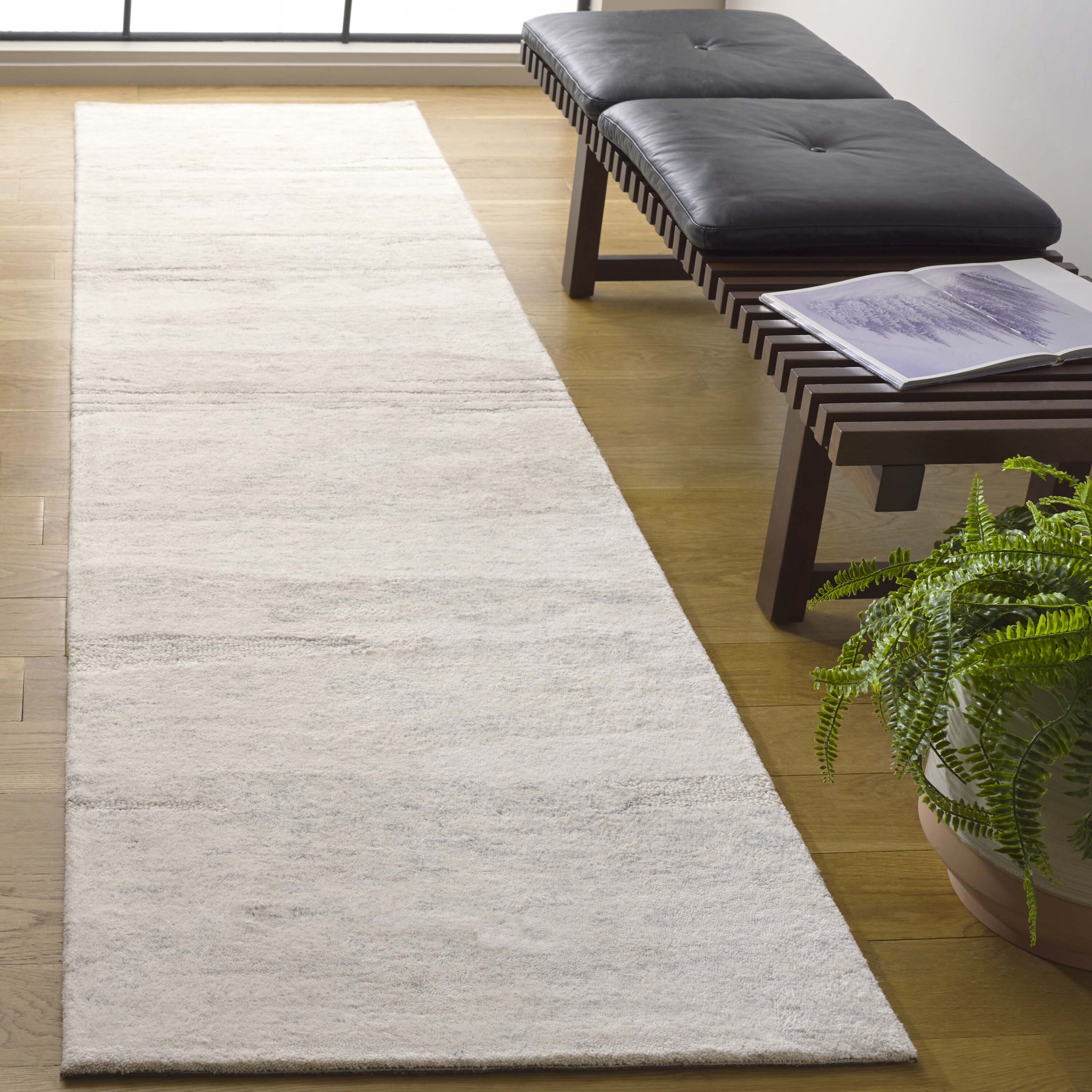  Ebony 221 Light Gray/Beige Contemporary 2ft-3in x 9ft Runner Rug