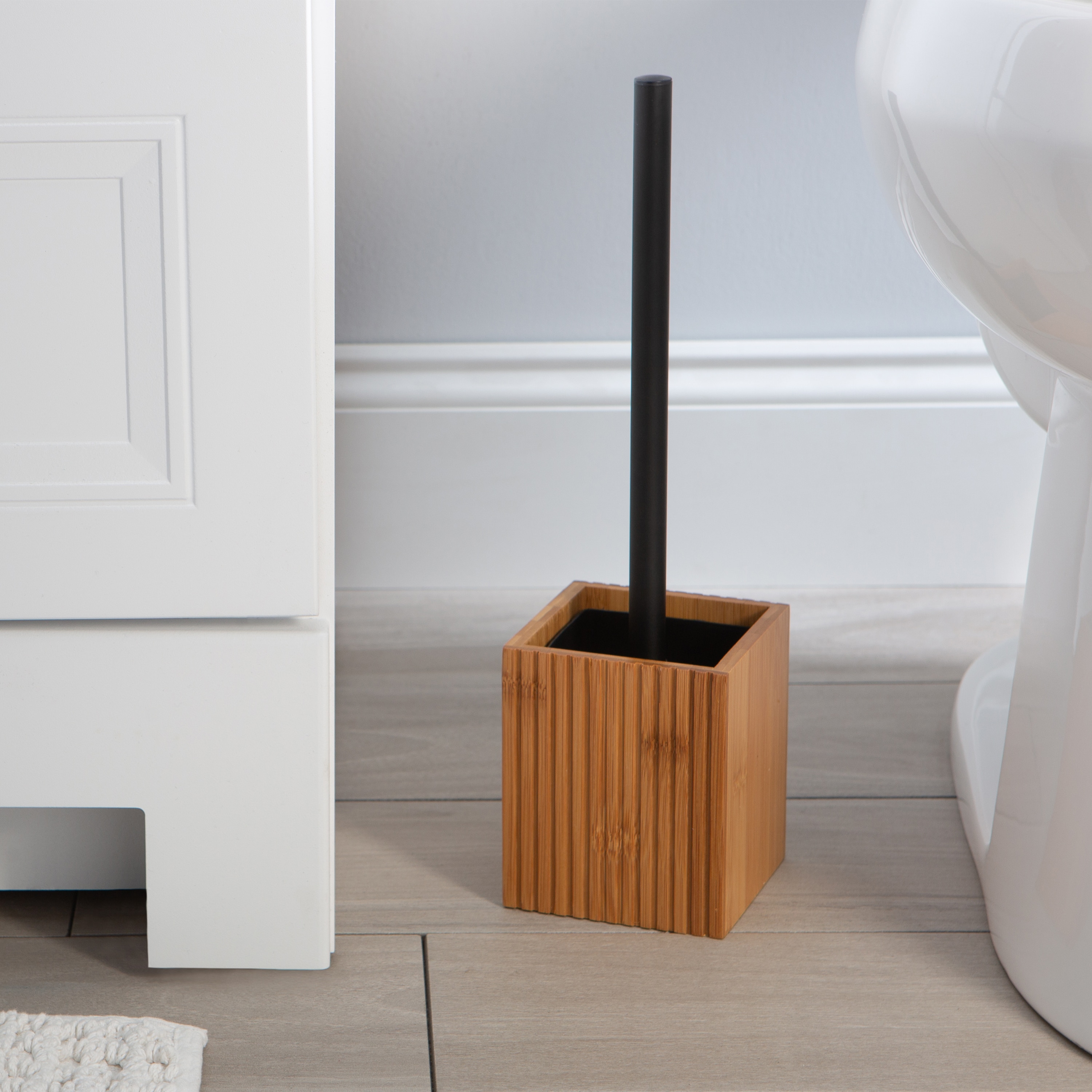 Bath Bliss Oslo Natural Freestanding Basket Toilet Paper Holder with Storage  in the Toilet Paper Holders department at