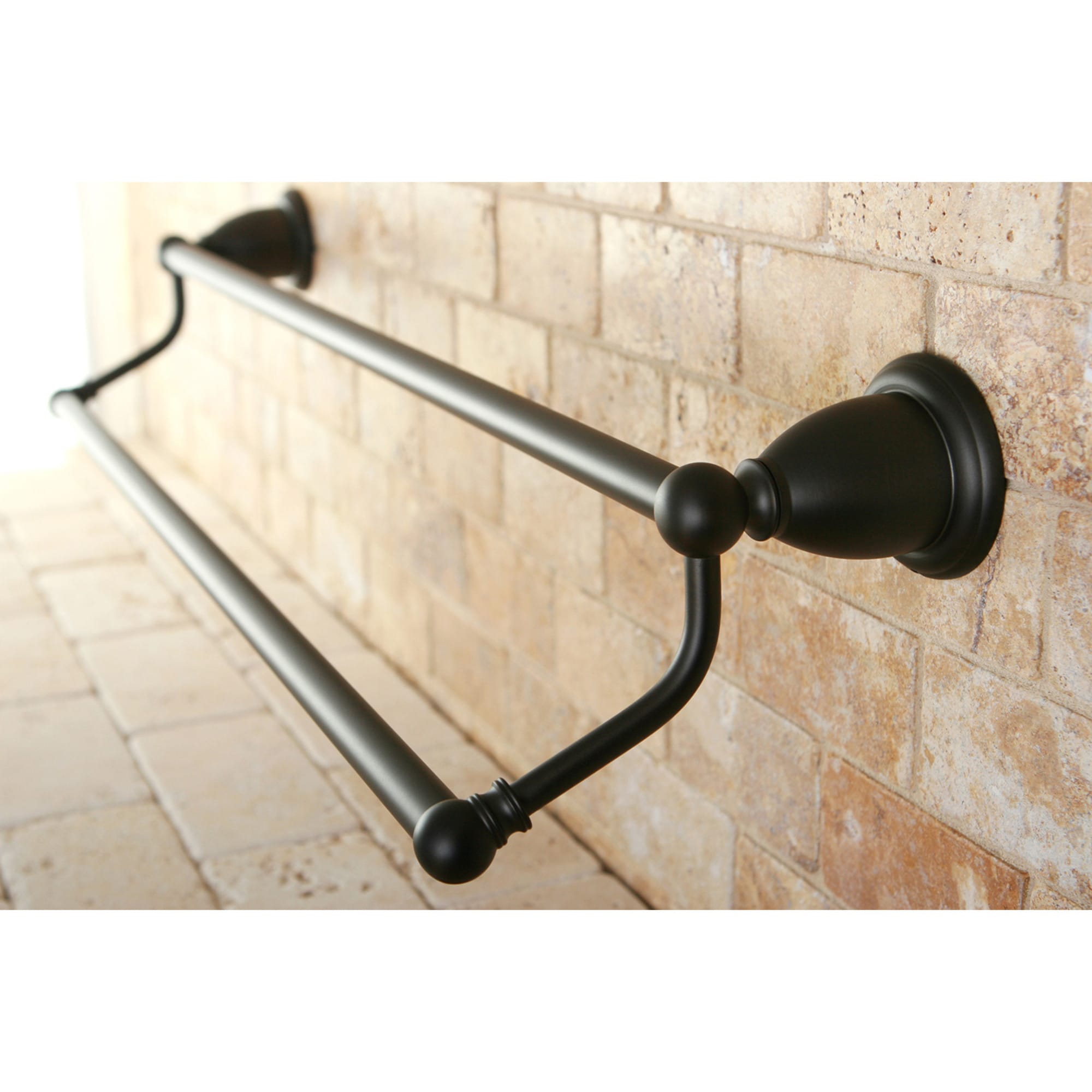 Elements of Design EBA1753ORB Heritage 24-in Oil-rubbed bronze Wall mount Double Towel Bar