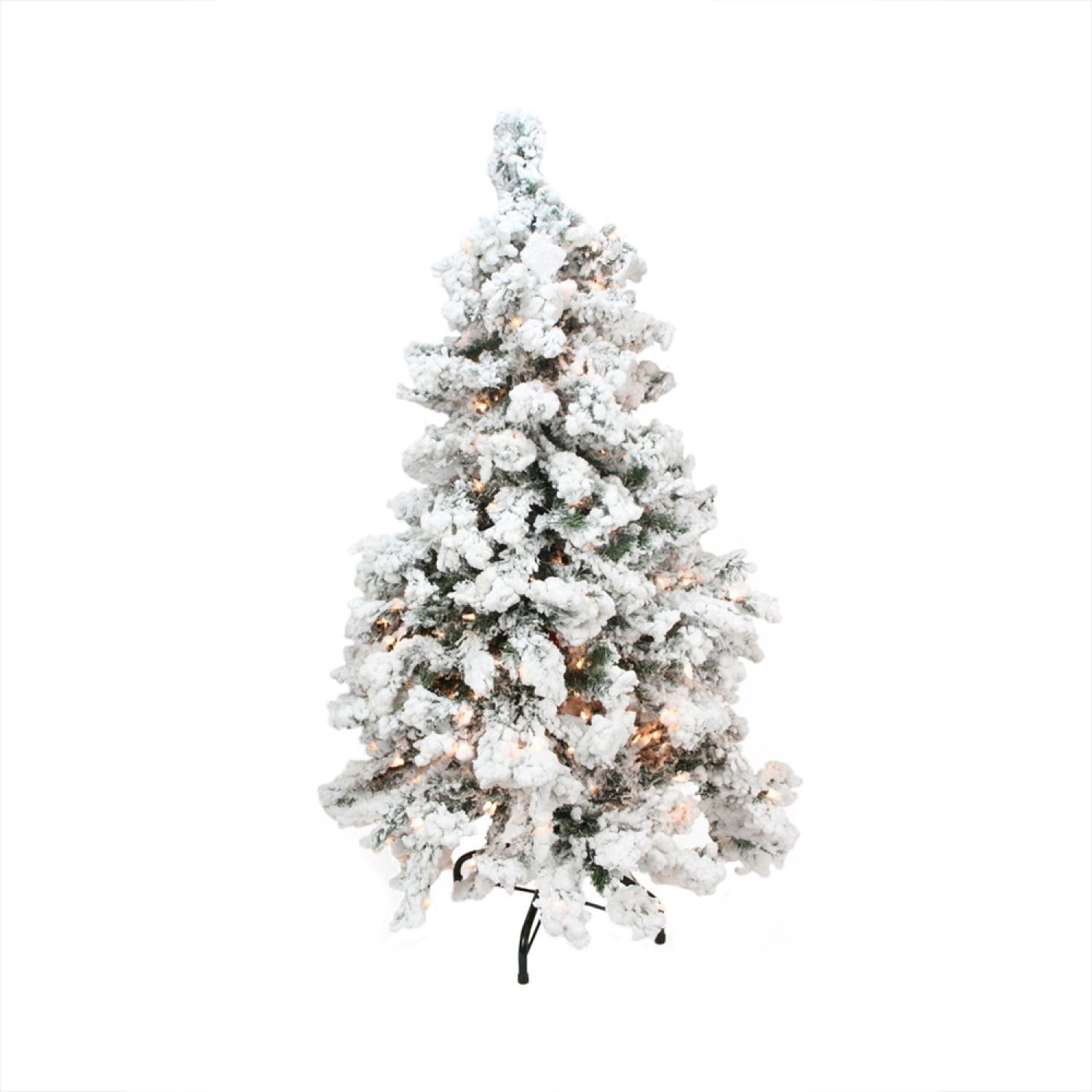 Northlight 31466059 9-ft Pine Pre-lit Flocked Artificial Christmas Tree with Yellow Incandescent Lights