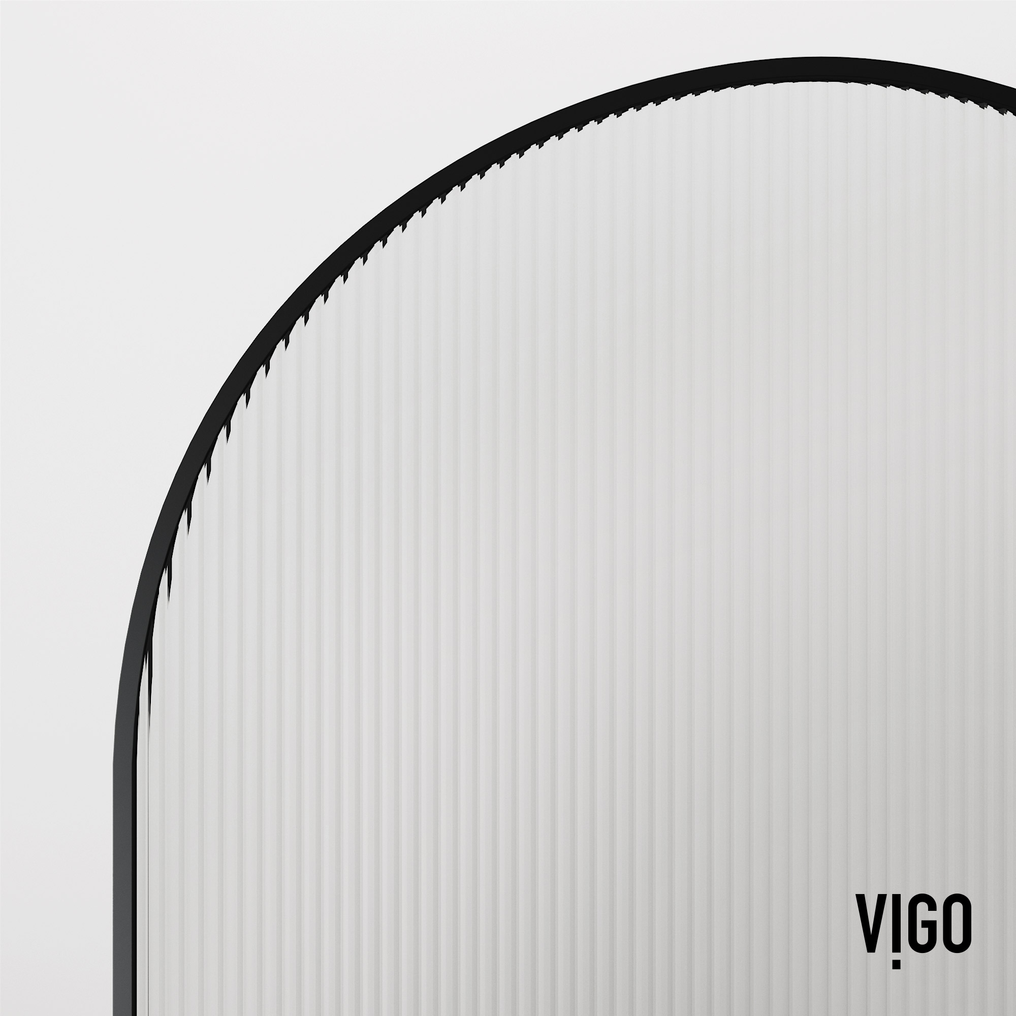 Arden 34" Matte Black Fluted Glass Shower Screen