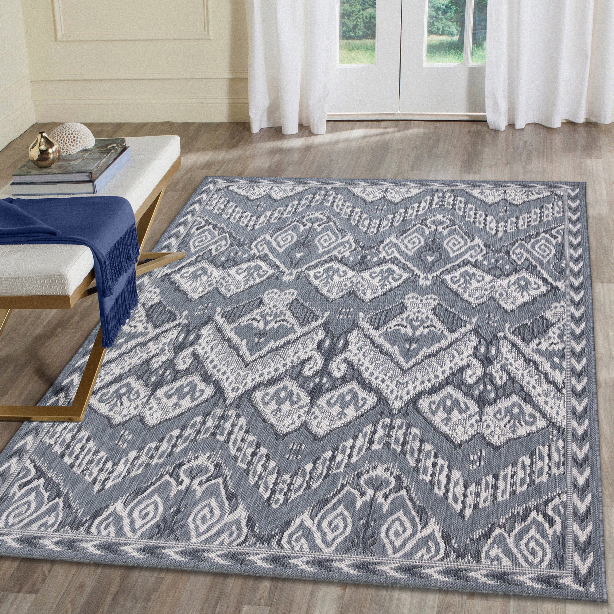 Liora Manne Frontporch Coastal Dog Indoor/Outdoor Rug Ocean 24x36