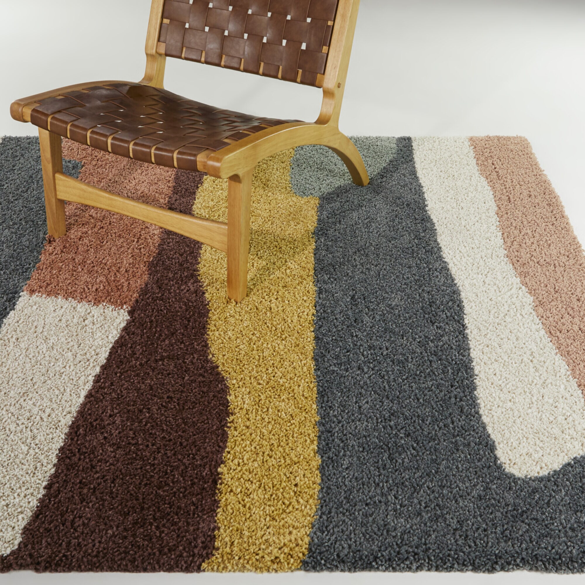 Balta 3105574 5 x 6 (ft) Polypropylene Cream Rectangular Indoor Abstract Mid-Century Modern Area rug