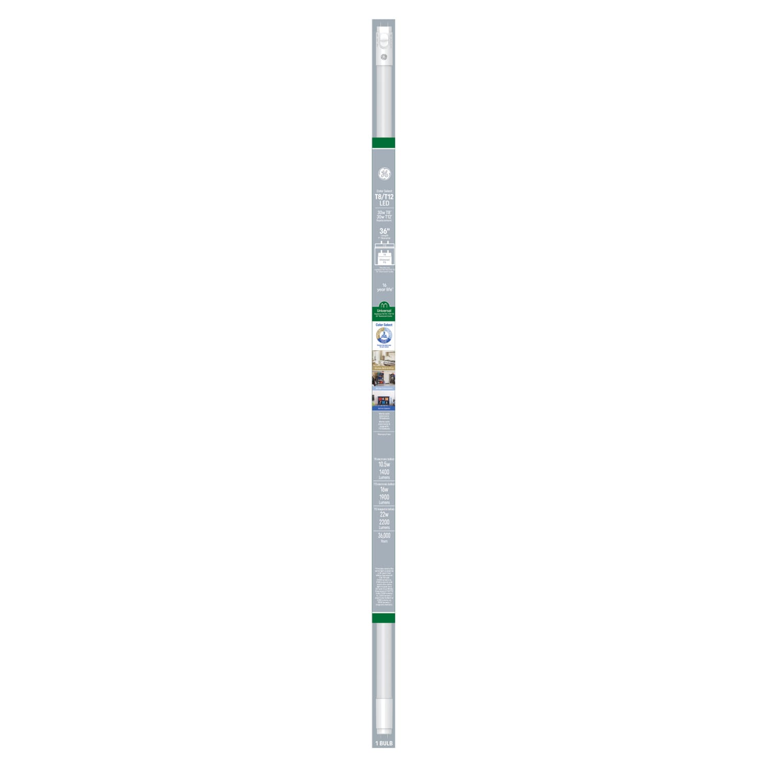 GE 93132043 30 -Watt EQ T8 Color-changing Medium bi-pin (G13) LED Tube Light Bulb