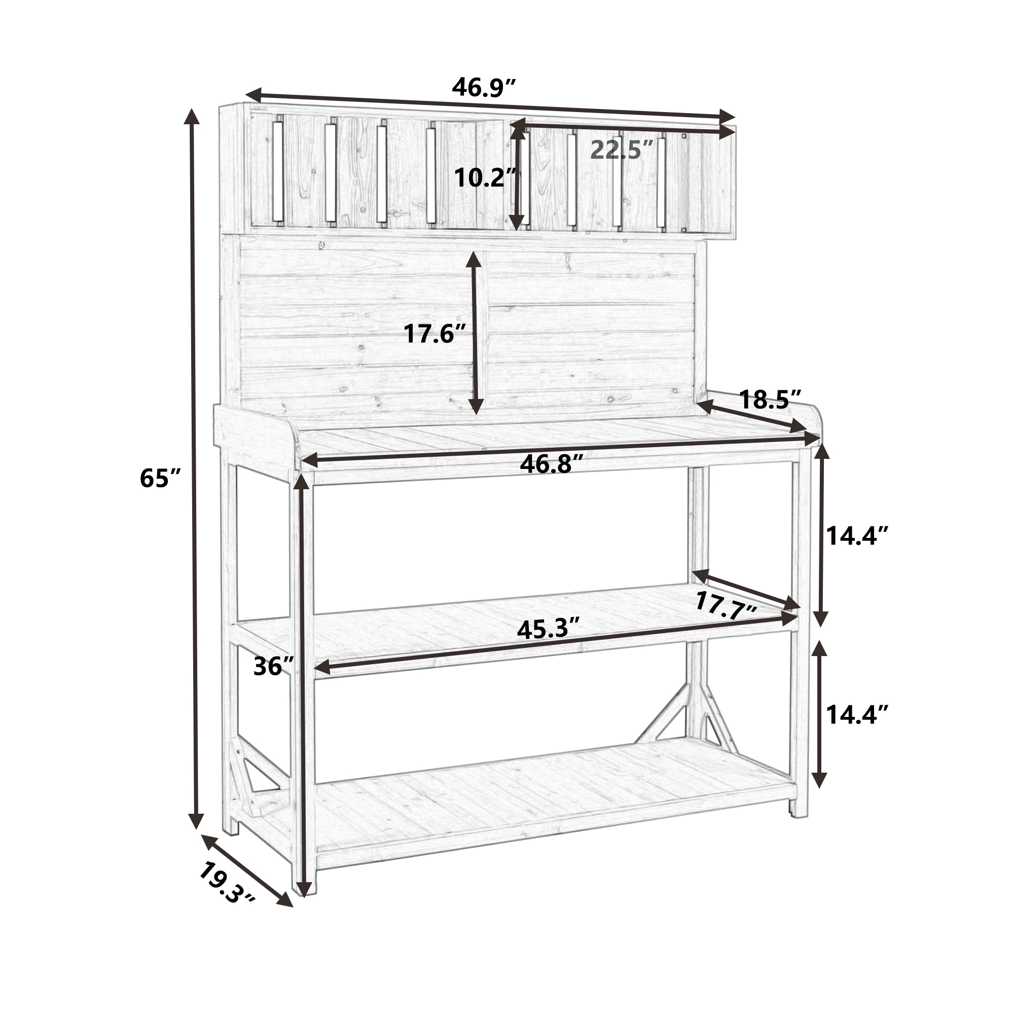 Kahomvis G243-QP717-20 Potting-Benches - View #3