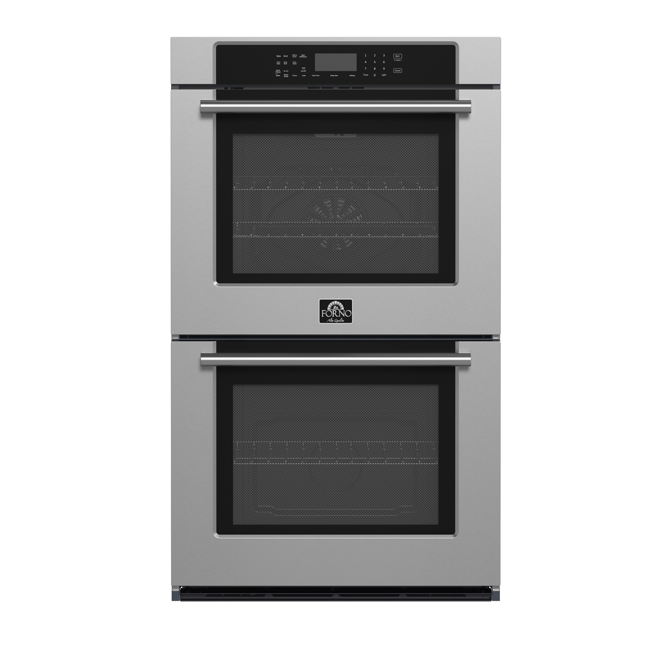FORNO FBOEL1365-30 30" Built-In Double Wall Oven with One Convection Oven 30 inch Double Electric Wall Oven with Air Fry Self + Steam Cleaning ( Stainless Steel )