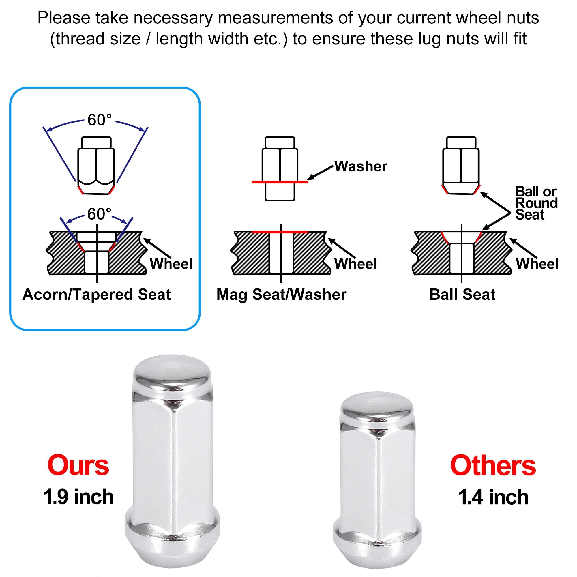 Unique Bargains 24pcs Silver Tone M12x1.25 Wheel Lug Nuts Bulge Acorn ...