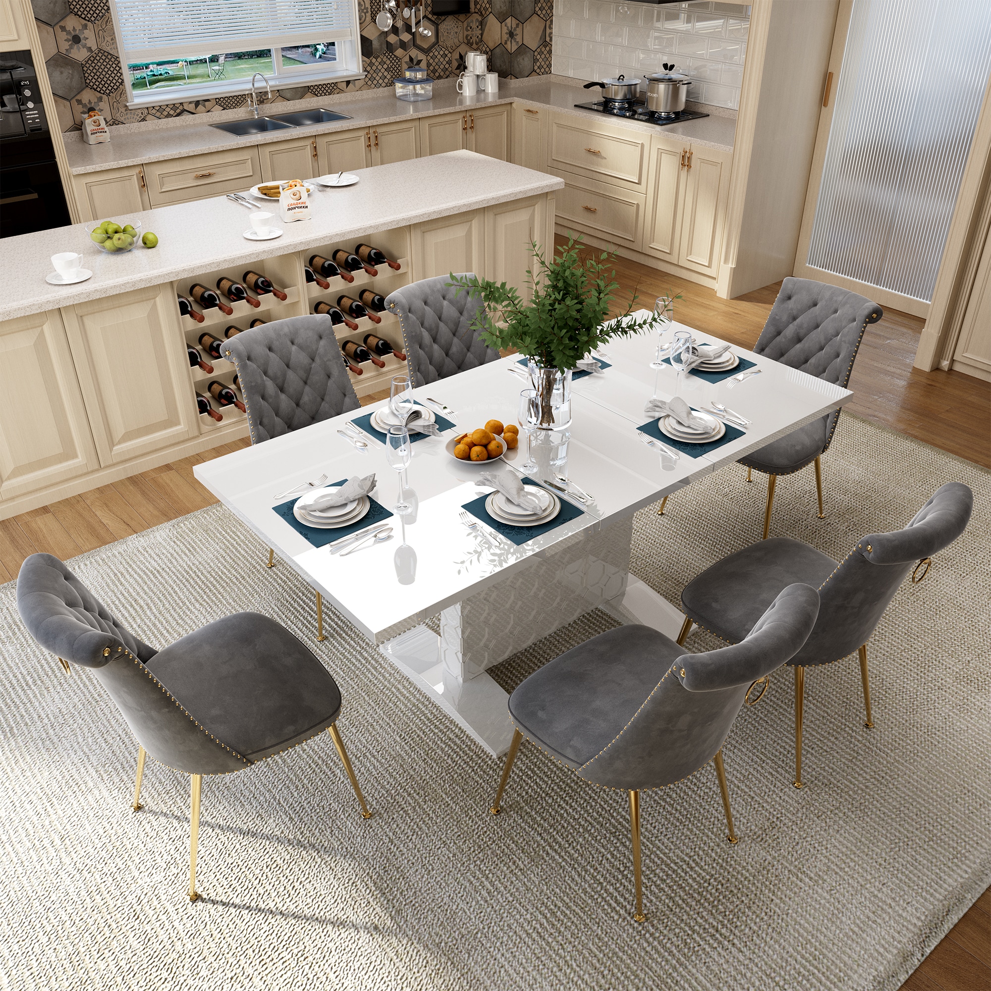 Clihome CL-ST1WH703GY Dining-Sets - View #3