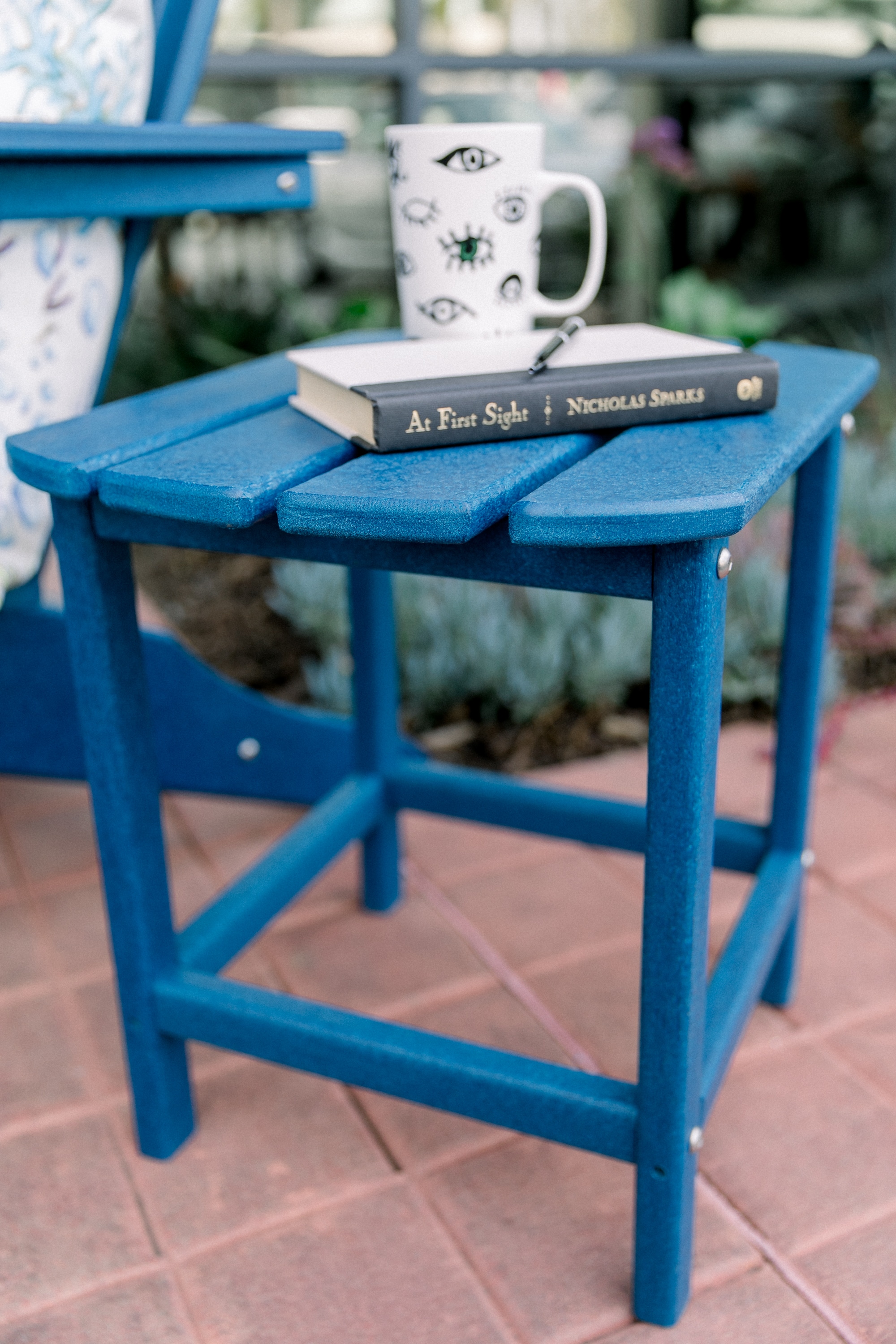 LuXeo LOW-1520-NVY-ST Corona side table Rectangle Outdoor End Table 15-in W x 19-in L