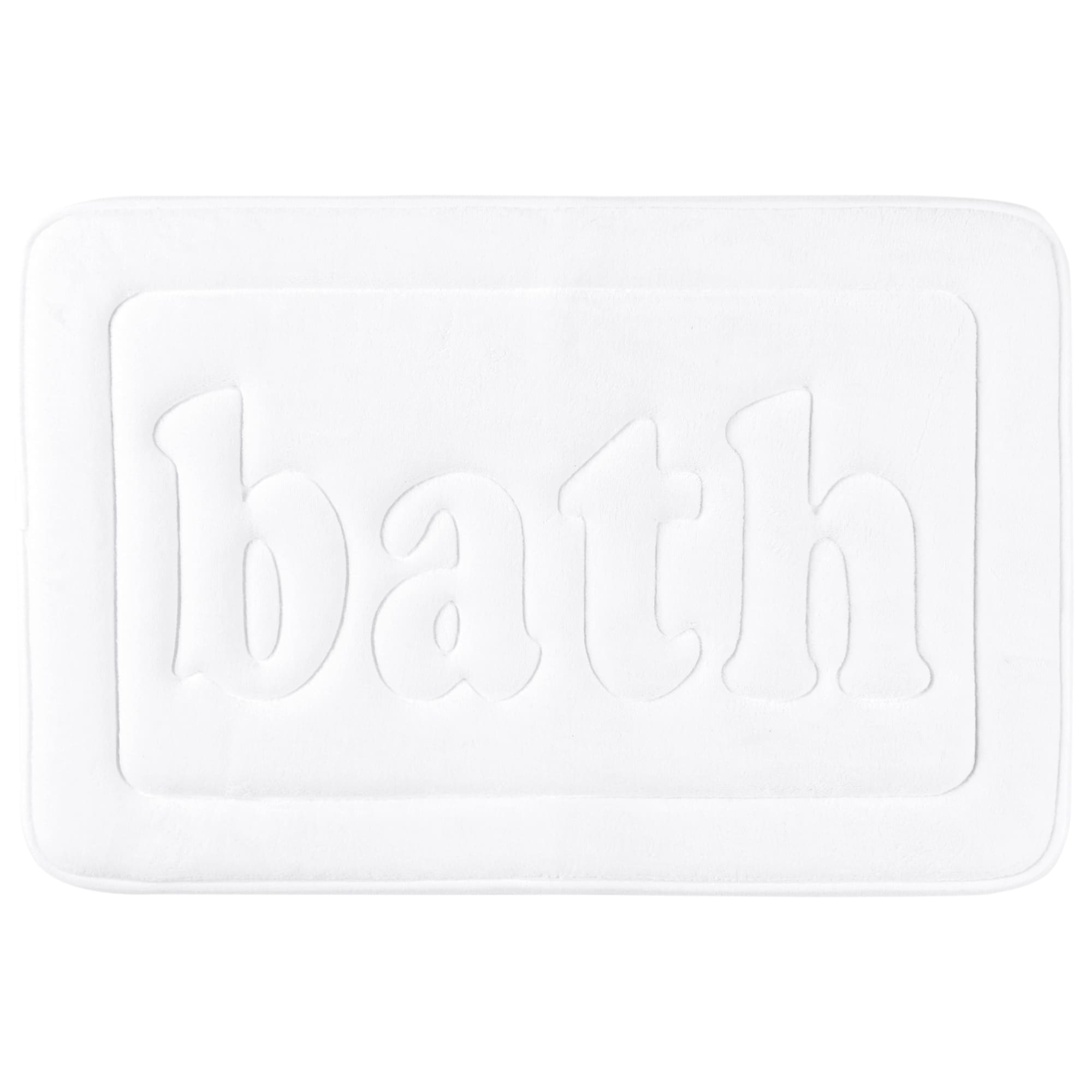 Unique Bargains Memory Foam Bathroom Rugs Non Skid Bottom Soft Bath Mat Water Absorbent Quick Dry Bath Carpet Rug 20 x 32inch White