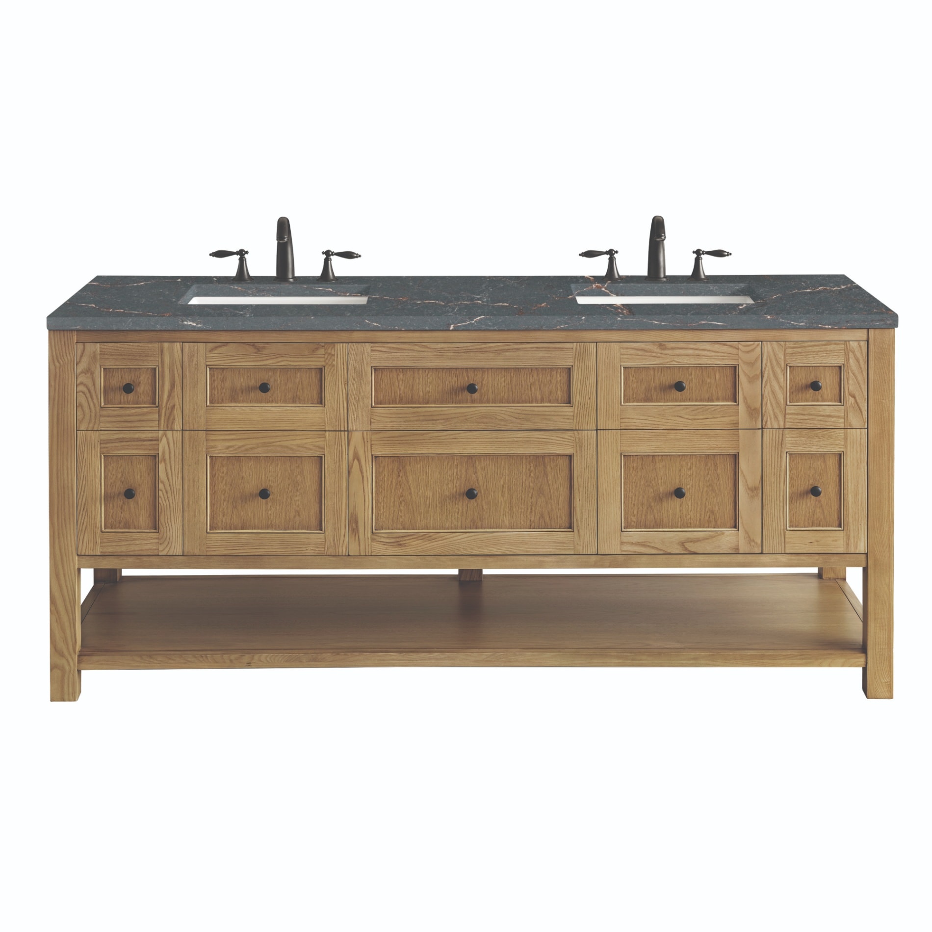 James Martin Vanities Breckenridge 72-in Light Oak Bathroom Vanity with