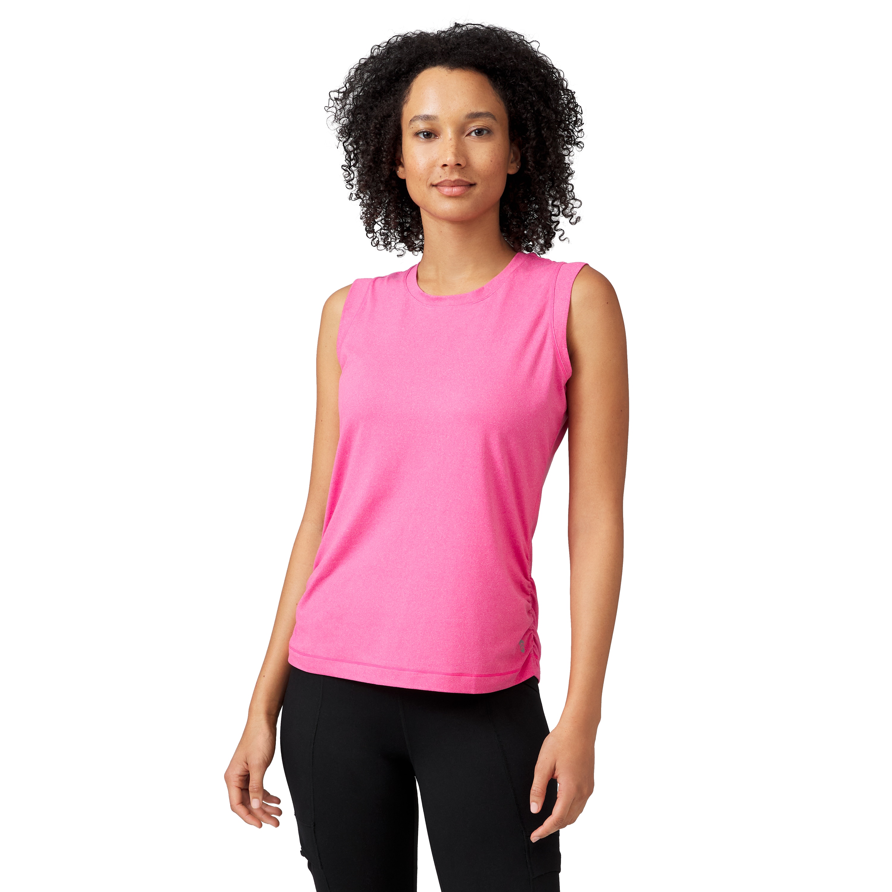 Free Country 7ILAS4204CORALL Women's Pink Knit Sleeveless Solid Tank top ( Large )