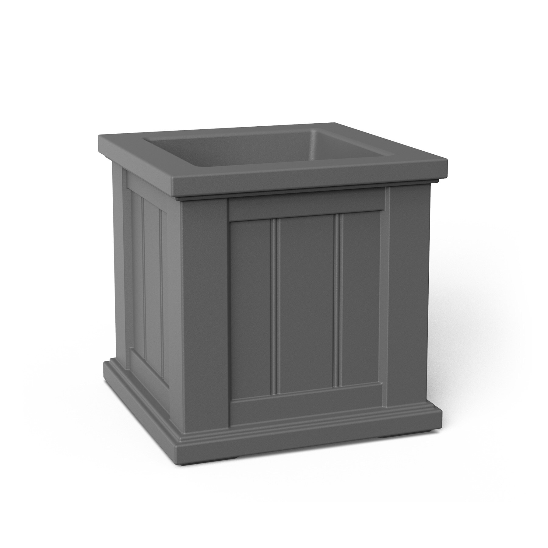 Mayne Square 14-in W x 14-in H Gray Resin Traditional Outdoor Planter ...