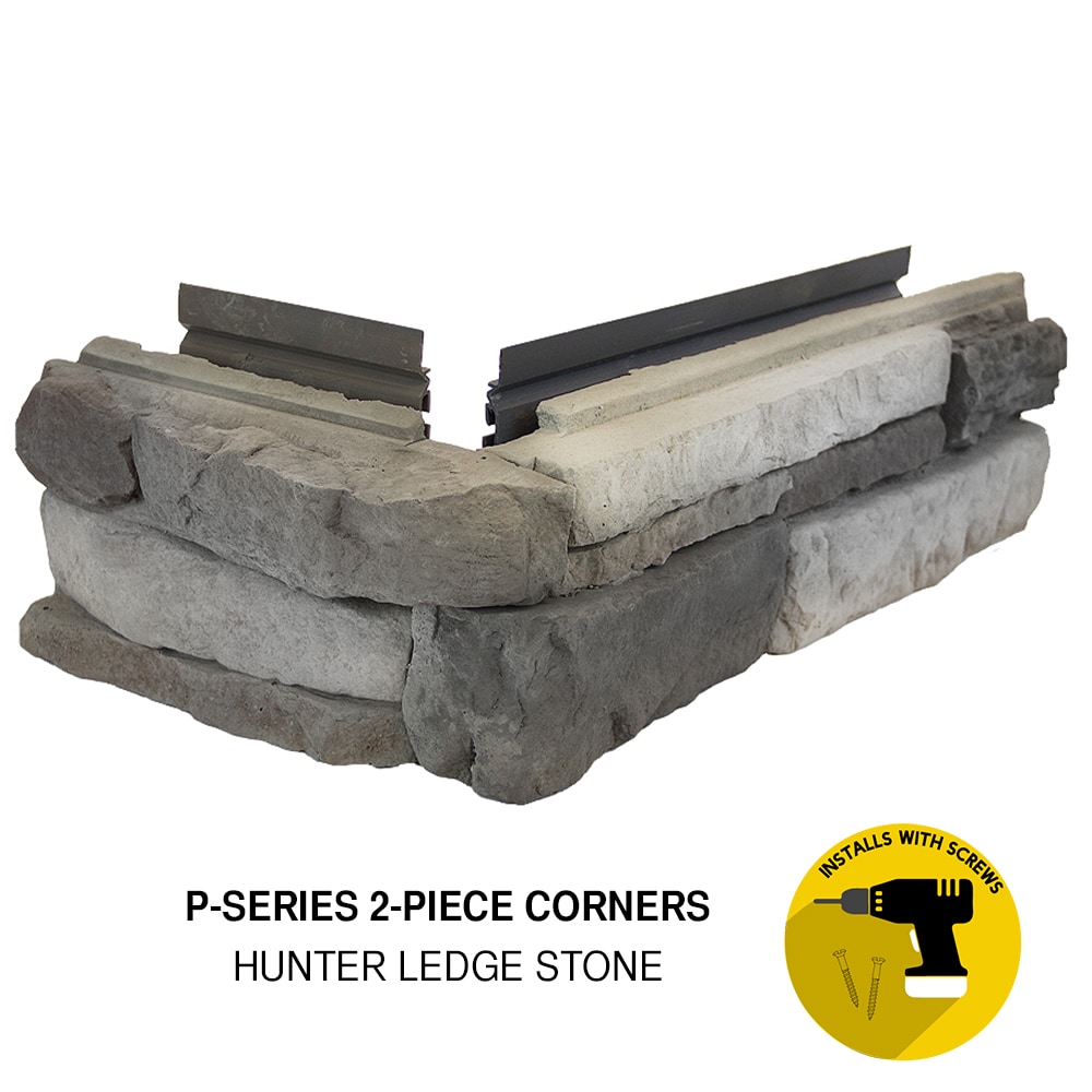 M-Rock HUNTERCORNERS Hunter Ledge Stone 1.66 Linear feet Grey Base with grey, sandstone, and neutral stones Stone veneer